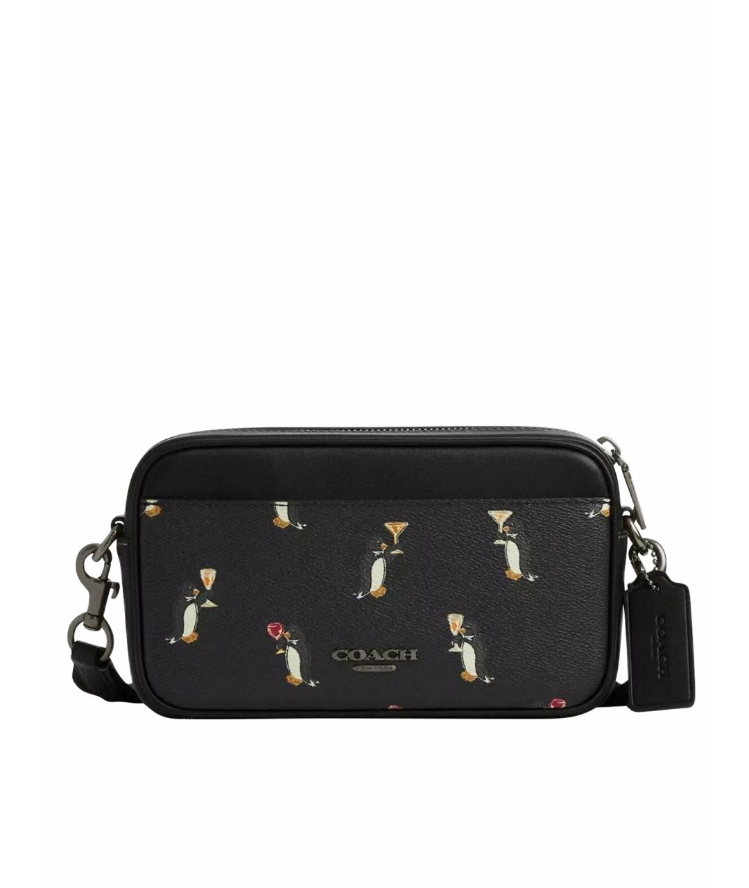 COACH Черная кожаная сумка на плечо, фото 1