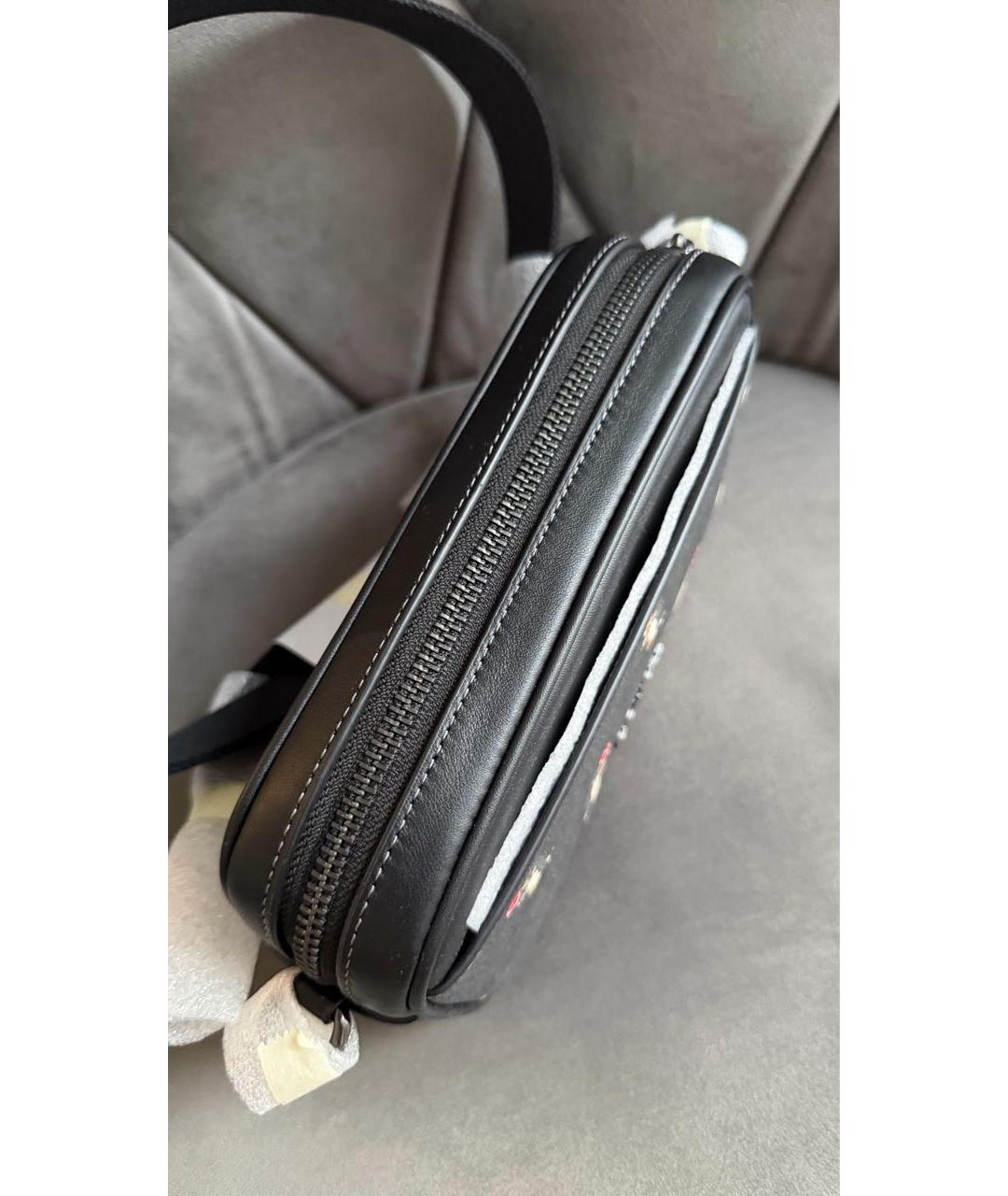 COACH Черная кожаная сумка на плечо, фото 4