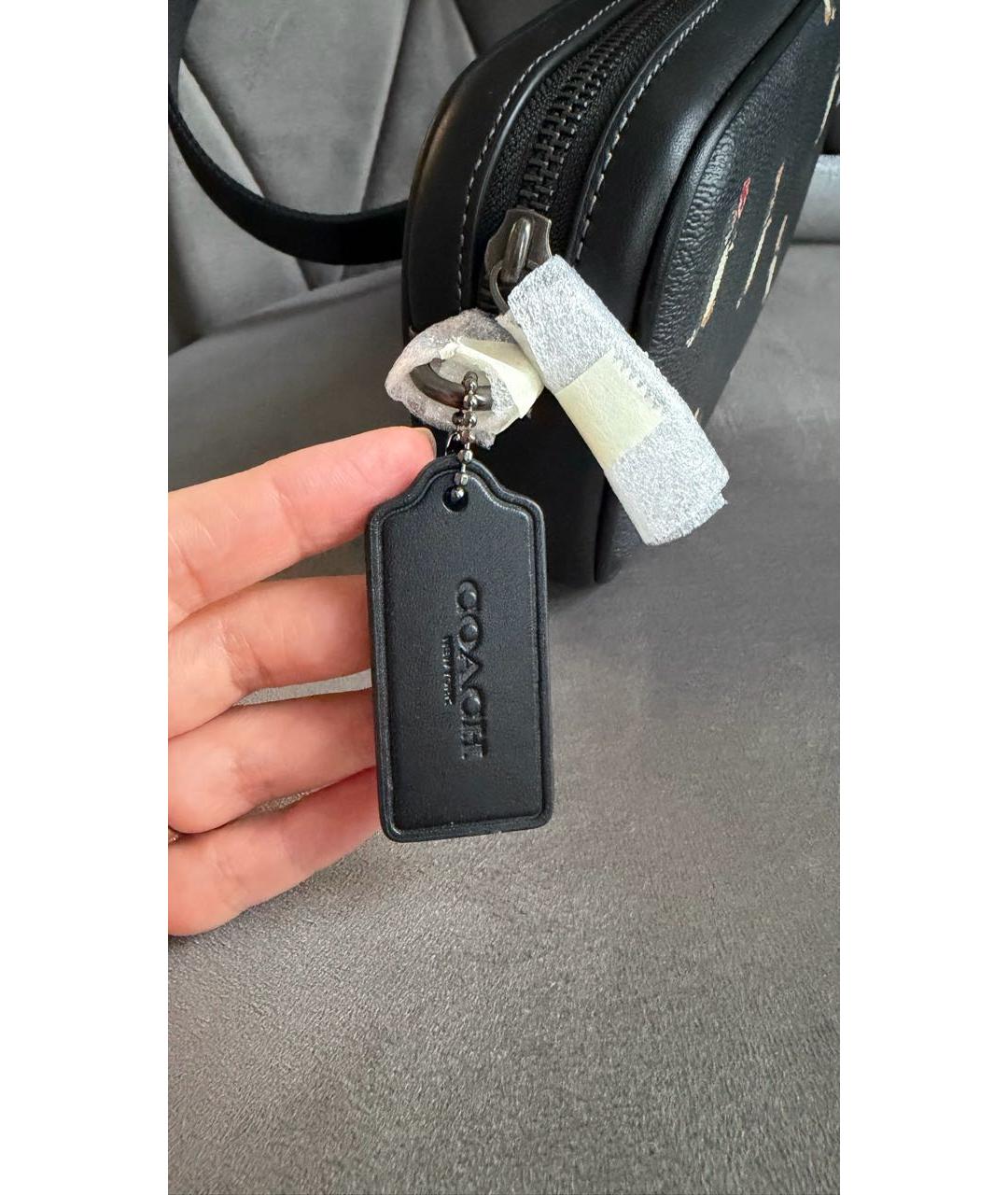 COACH Черная кожаная сумка на плечо, фото 6