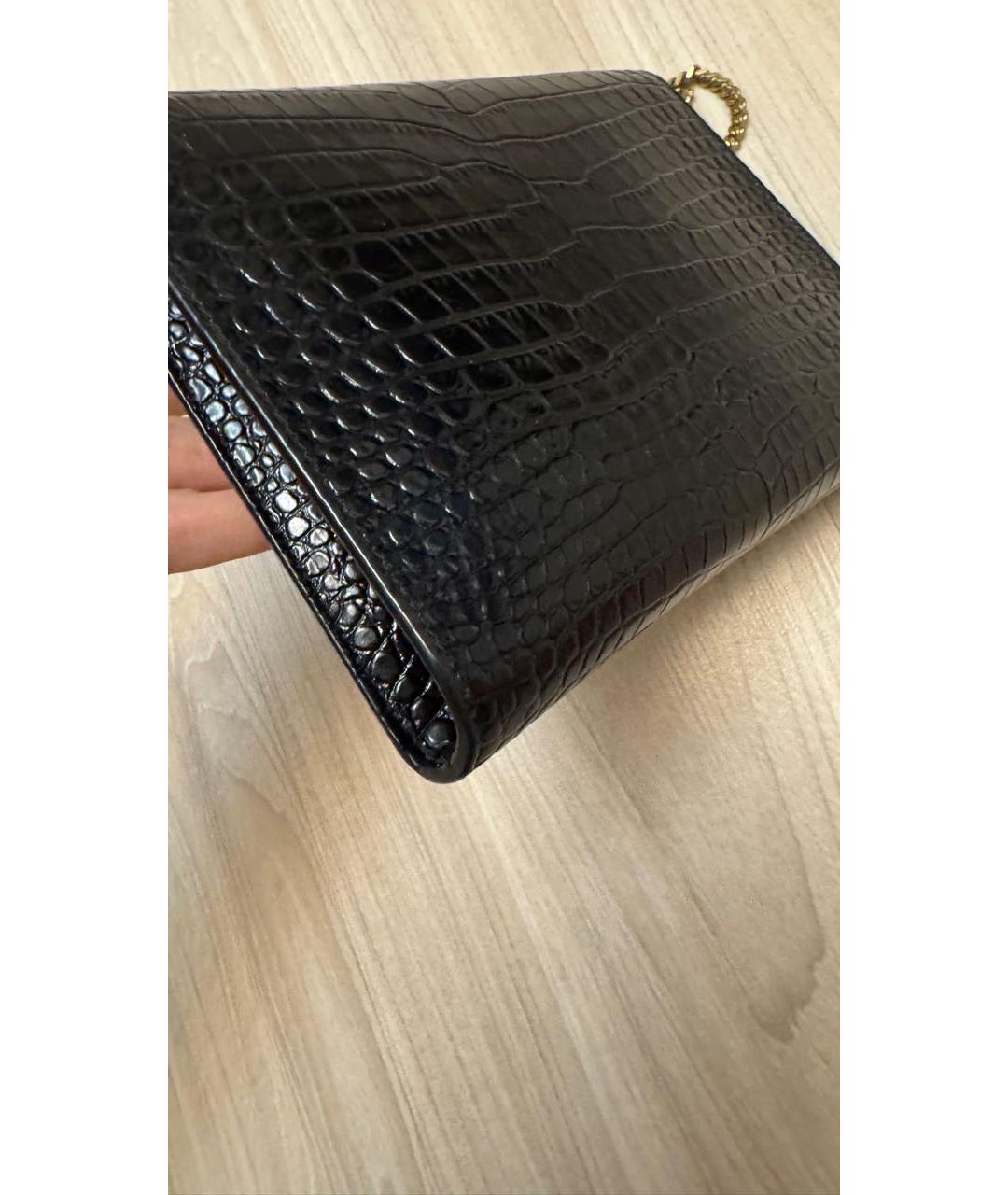 SAINT LAURENT Черная сумка через плечо из лакированной кожи, фото 7