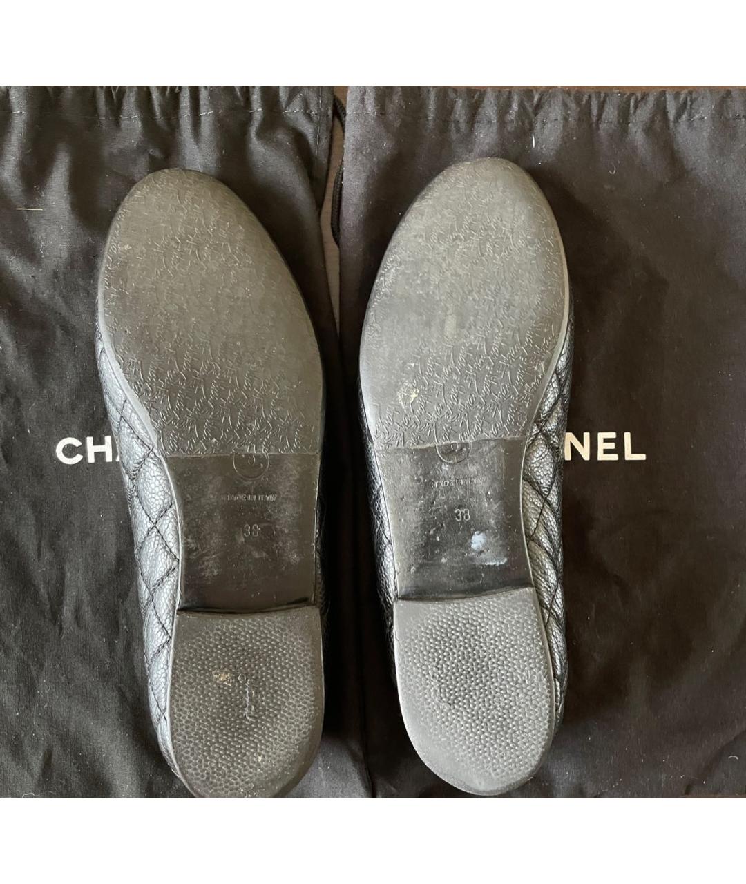 CHANEL Черные кожаные балетки, фото 6