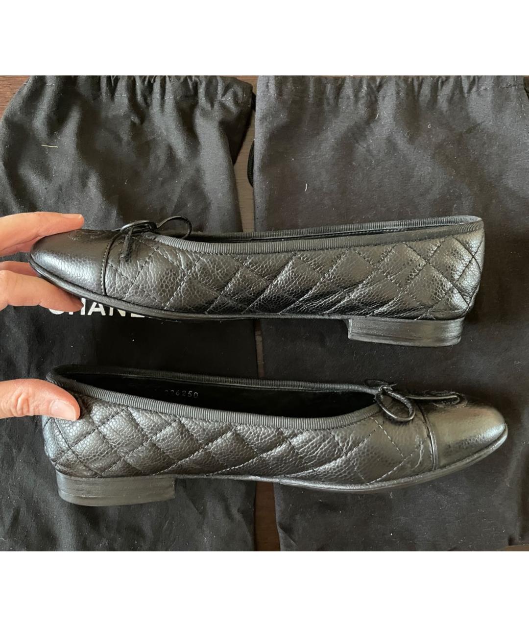 CHANEL Черные кожаные балетки, фото 7