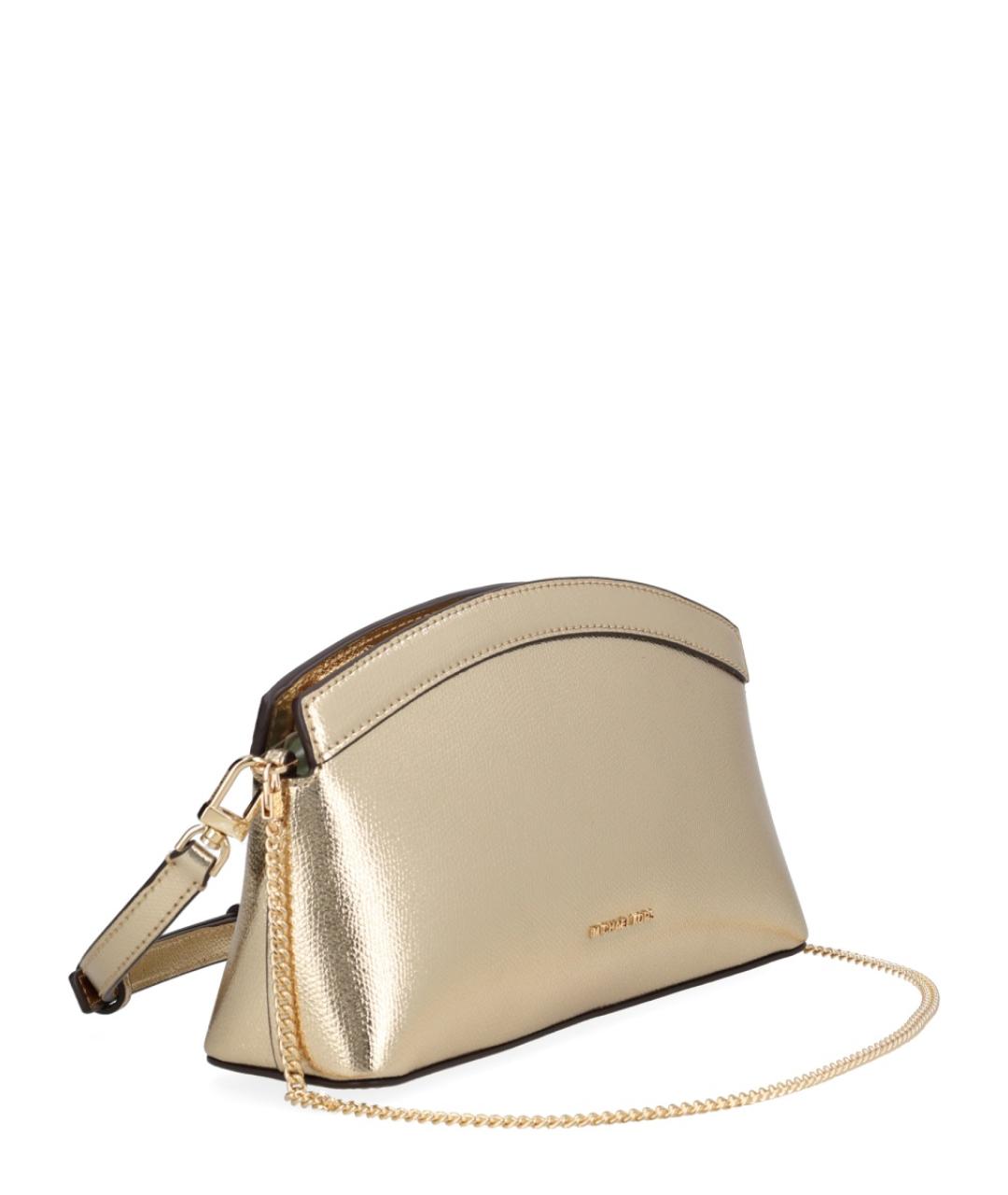 MICHAEL KORS Золотая кожаная сумка через плечо, фото 3