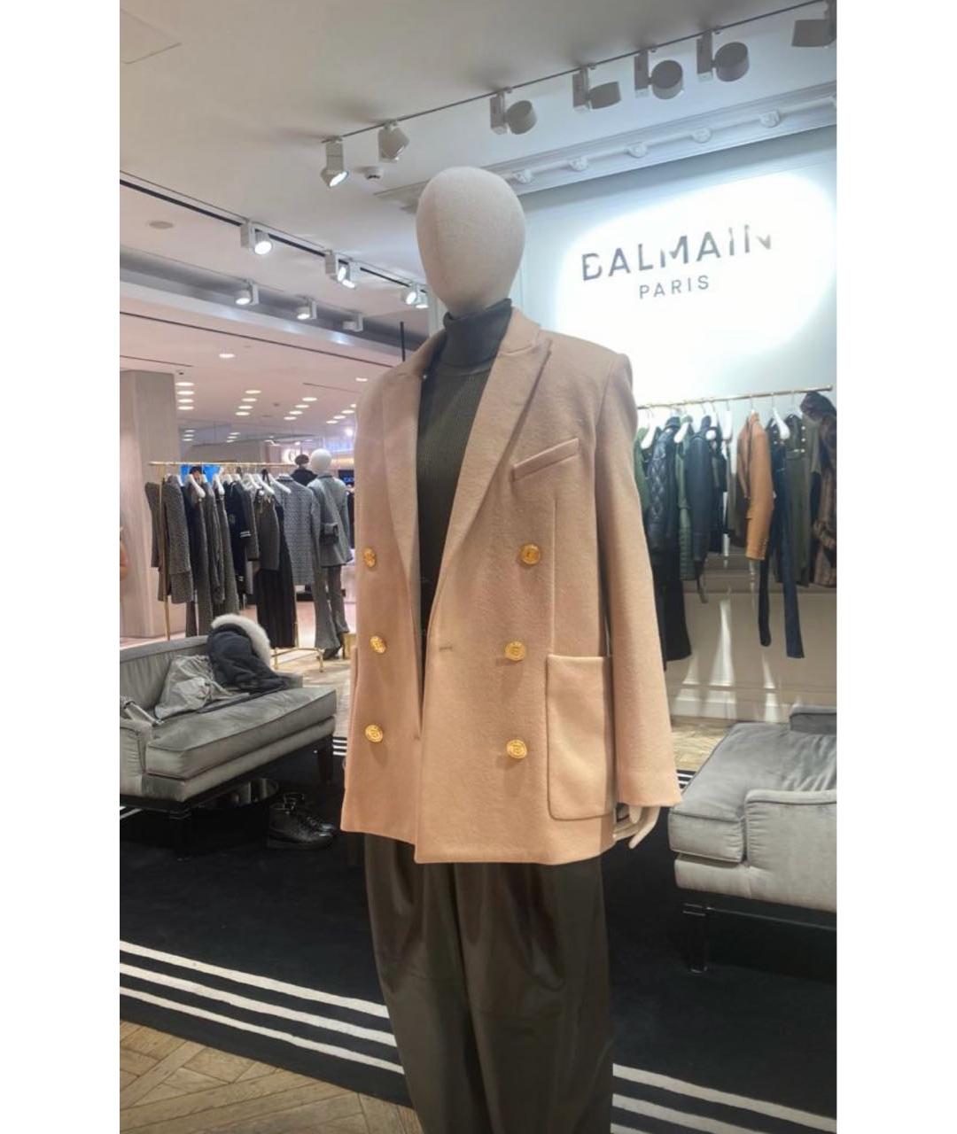 BALMAIN Бежевое кашемировое пальто, фото 2