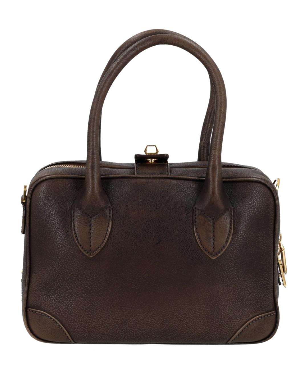 GOLDEN GOOSE DELUXE BRAND Коричневая кожаная сумка тоут, фото 3