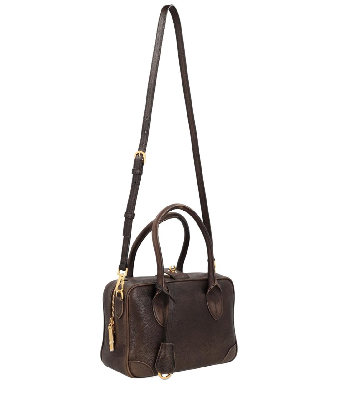 GOLDEN GOOSE DELUXE BRAND Коричневая кожаная сумка тоут, фото 2