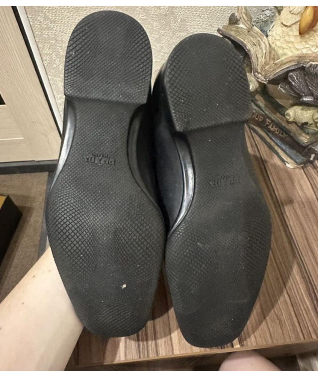 PRADA Черные кожаные лоферы, фото 3