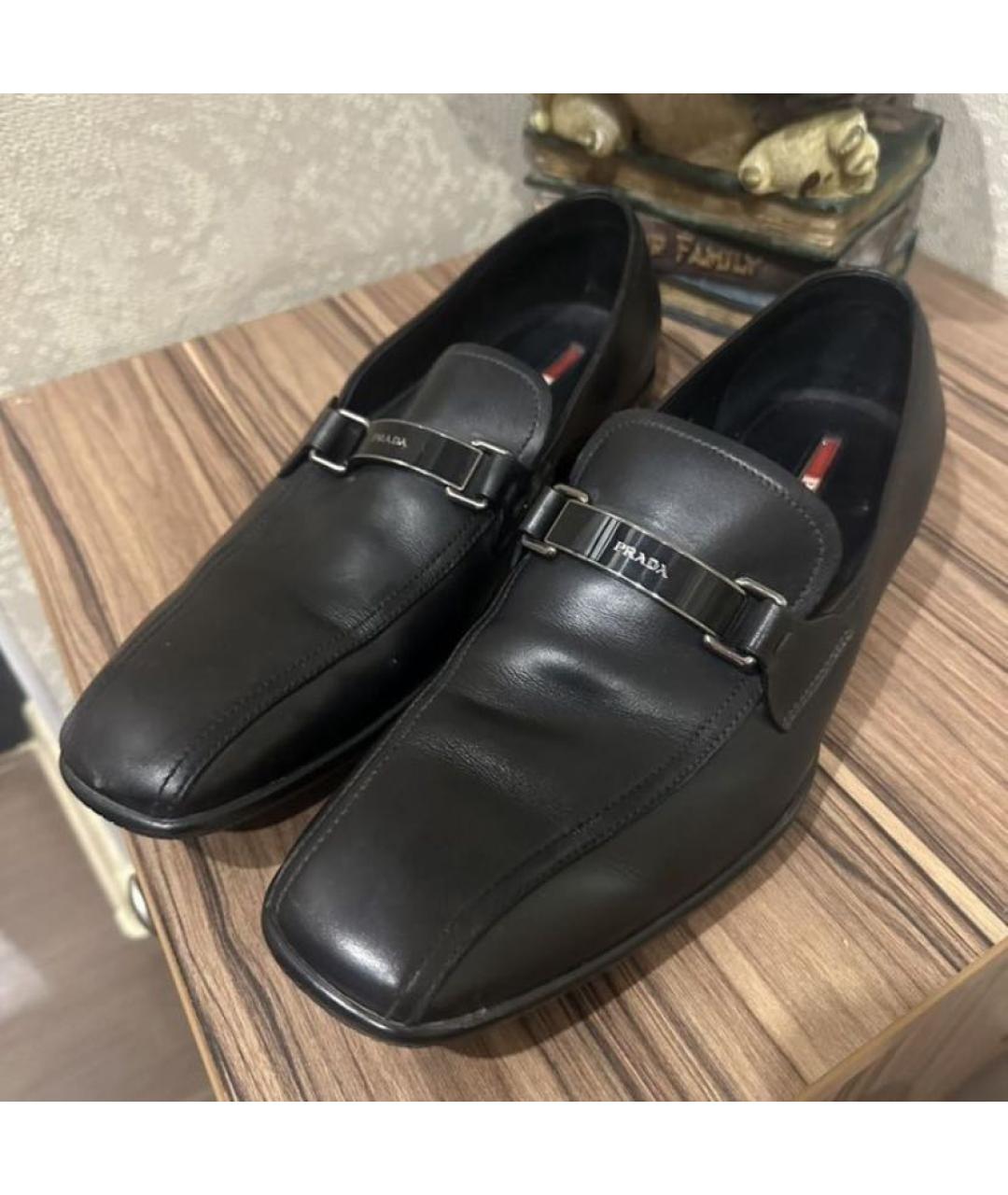 PRADA Черные кожаные лоферы, фото 7