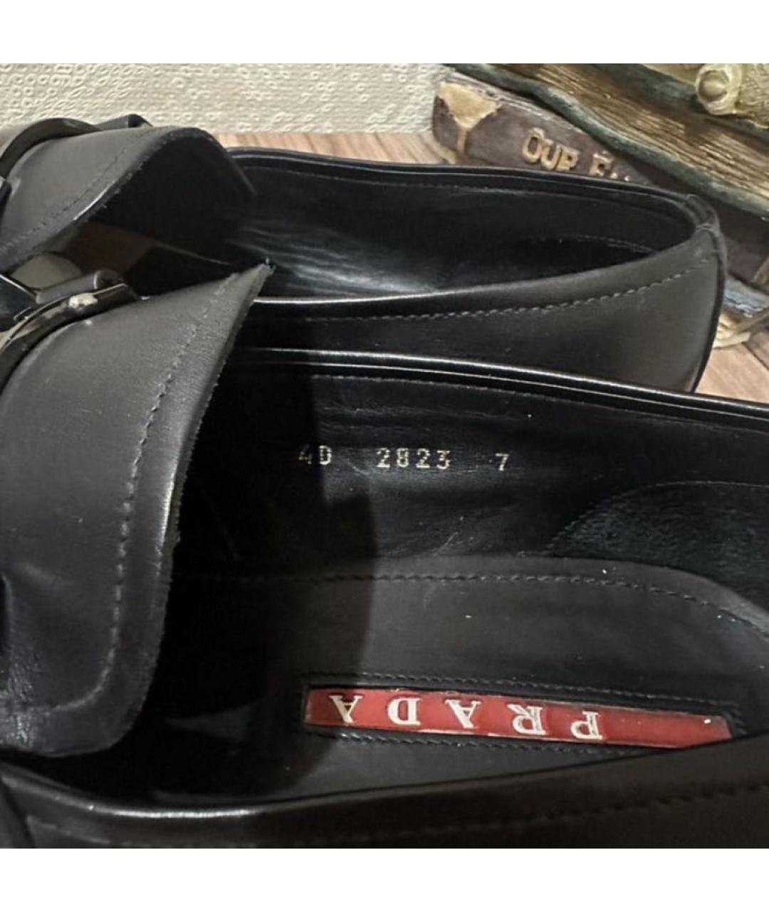 PRADA Черные кожаные лоферы, фото 2