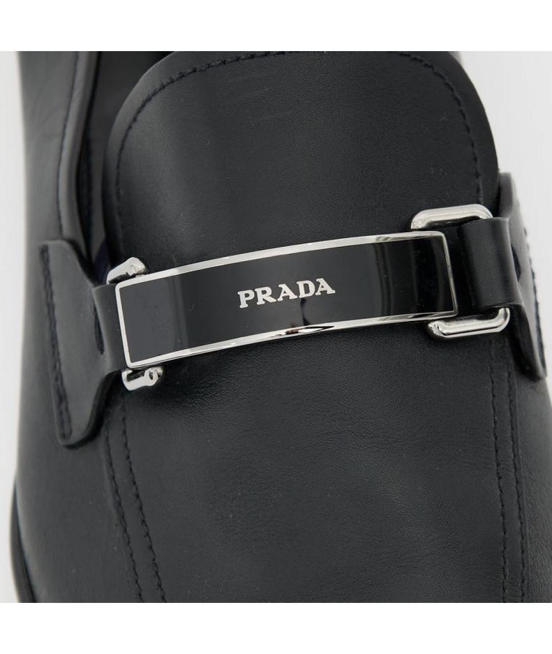PRADA Черные кожаные лоферы, фото 4