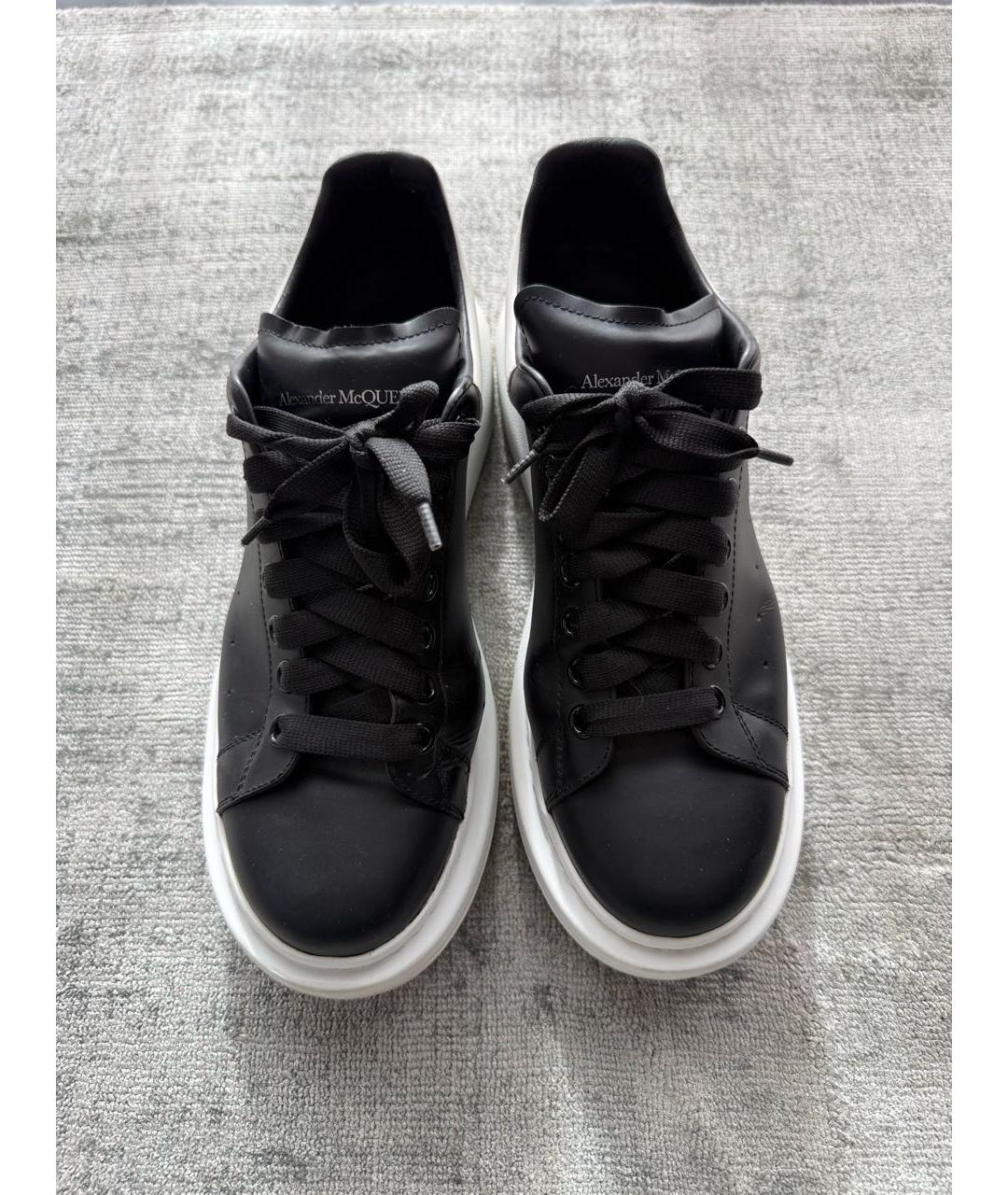 ALEXANDER MCQUEEN Черные кожаные низкие кроссовки / кеды, фото 2