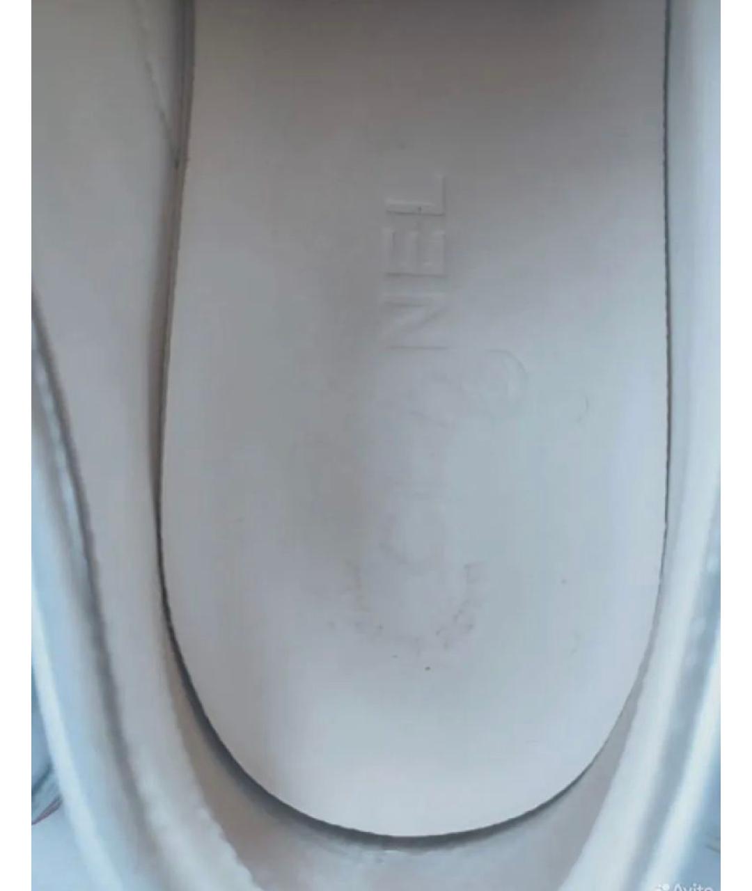 CHANEL Серебряные кожаные кеды, фото 7