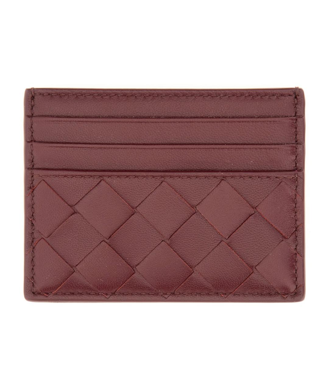 BOTTEGA VENETA Бордовый кожаный кардхолдер, фото 1
