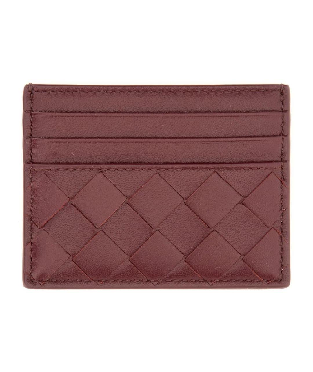 BOTTEGA VENETA Бордовый кожаный кардхолдер, фото 2