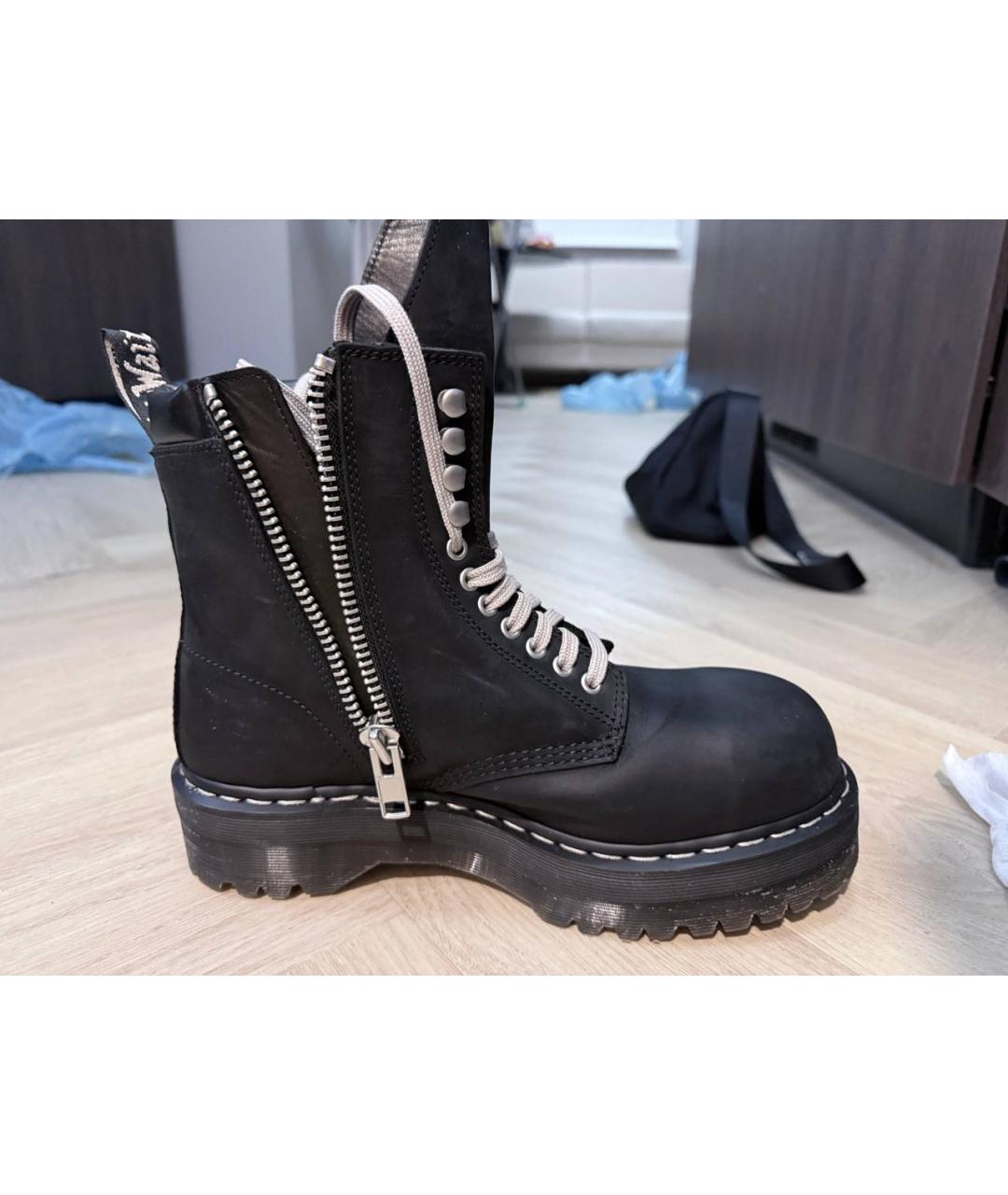 RICK OWENS Черные высокие ботинки, фото 6