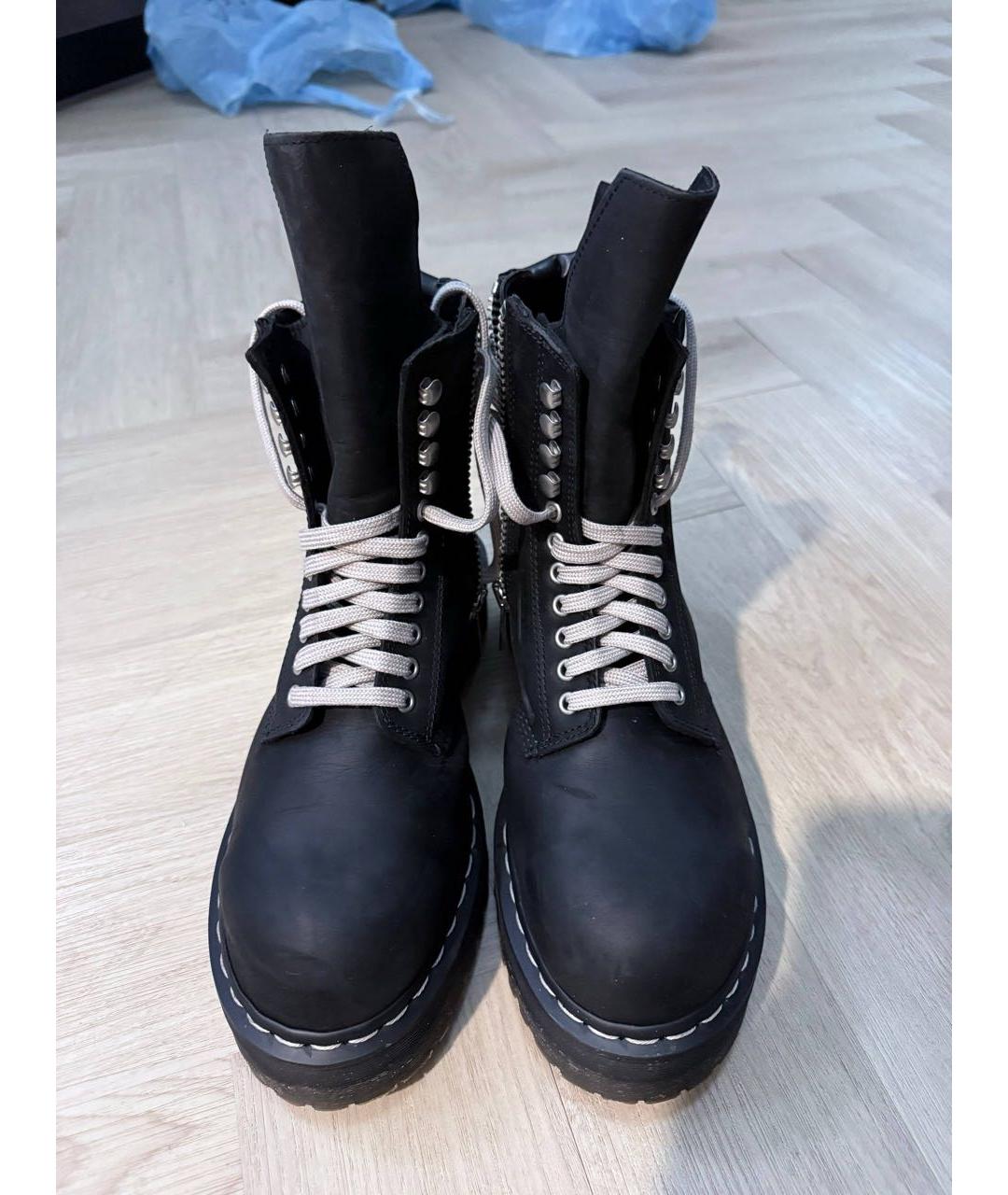 RICK OWENS Черные высокие ботинки, фото 3