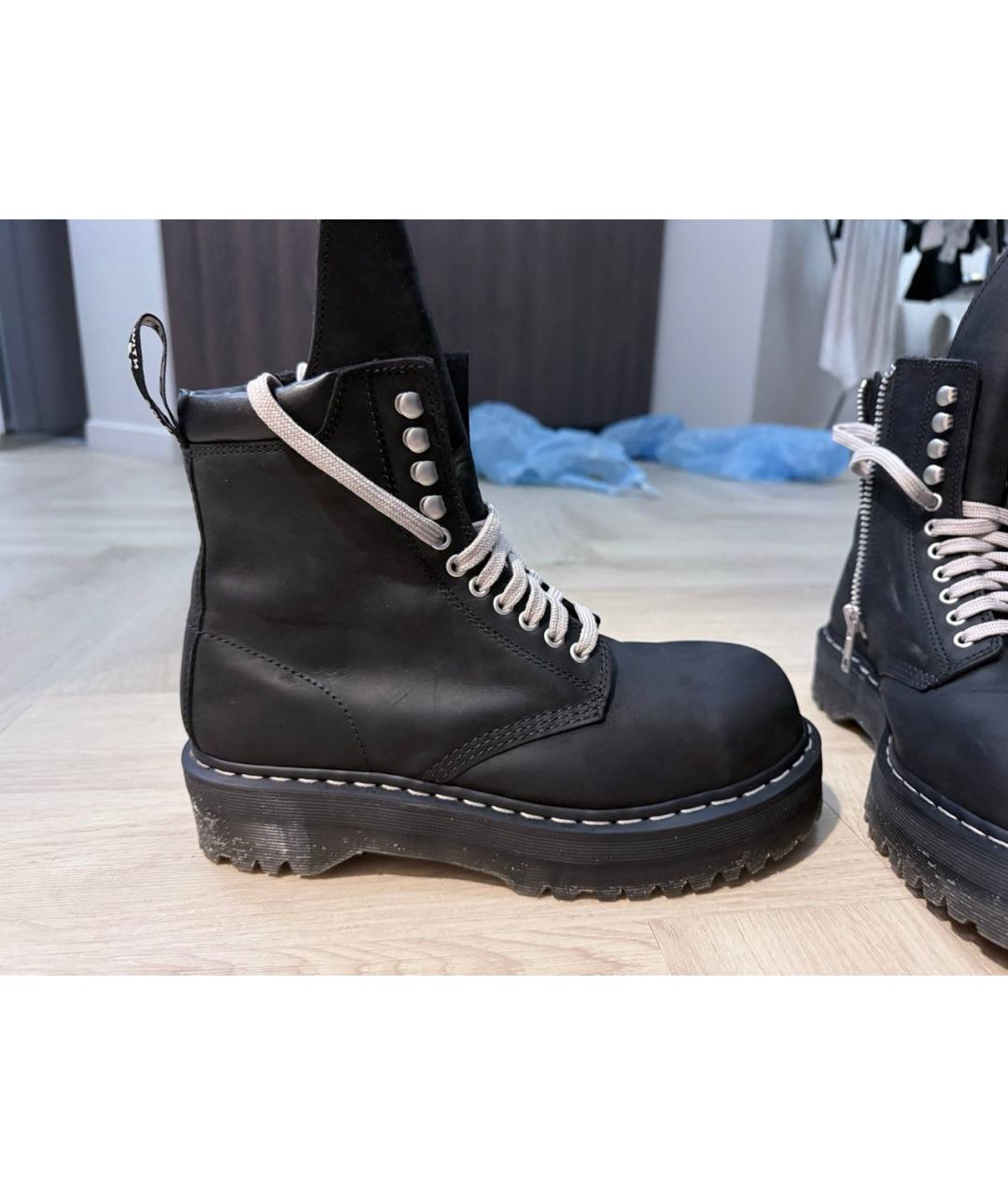 RICK OWENS Черные высокие ботинки, фото 5