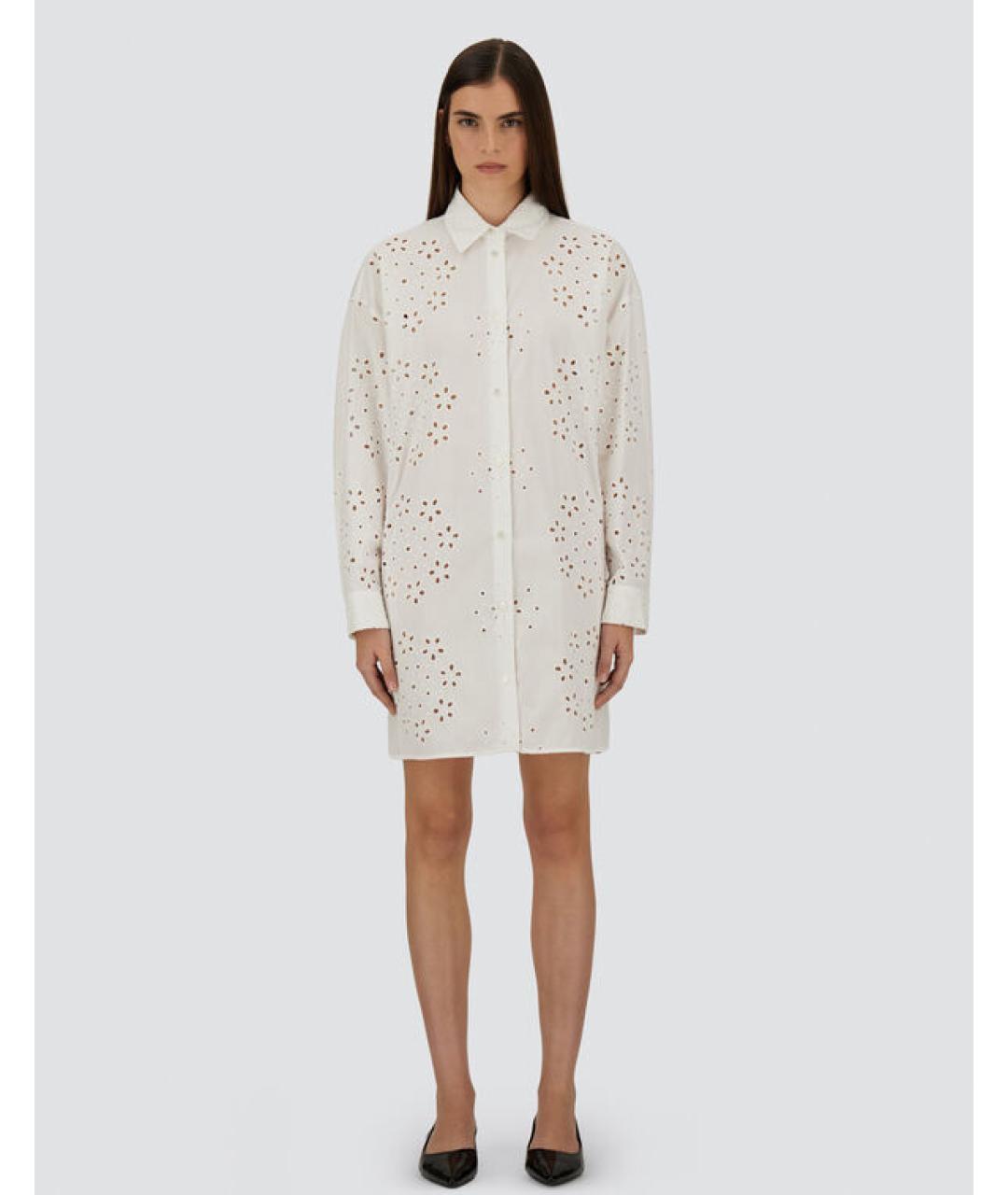 HERNO Белая хлопковая рубашка, фото 3