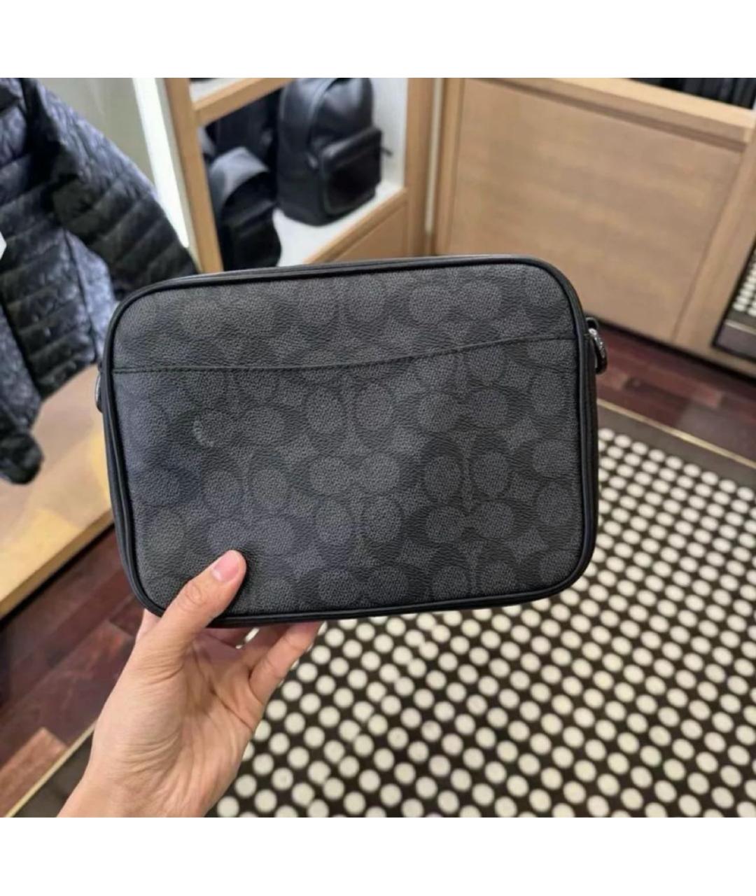 COACH Черная кожаная сумка на плечо, фото 4