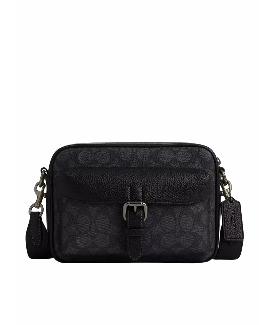 COACH Черная кожаная сумка на плечо, фото 1