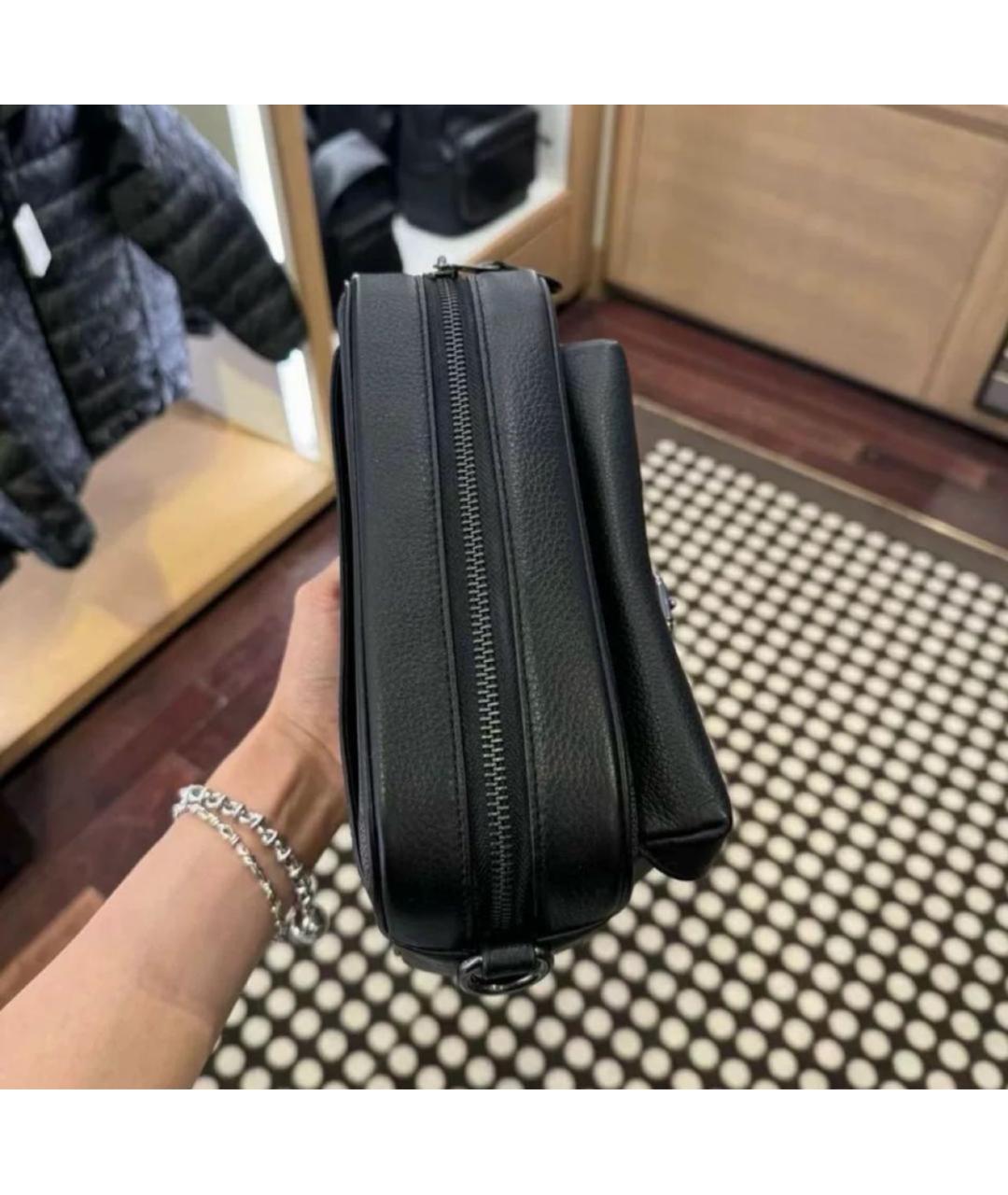 COACH Черная кожаная сумка на плечо, фото 5