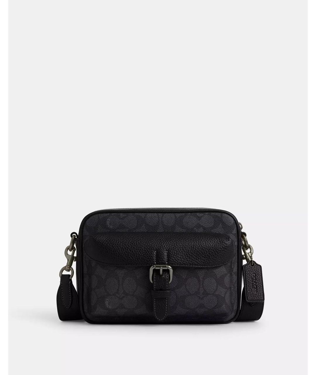 COACH Черная кожаная сумка на плечо, фото 7