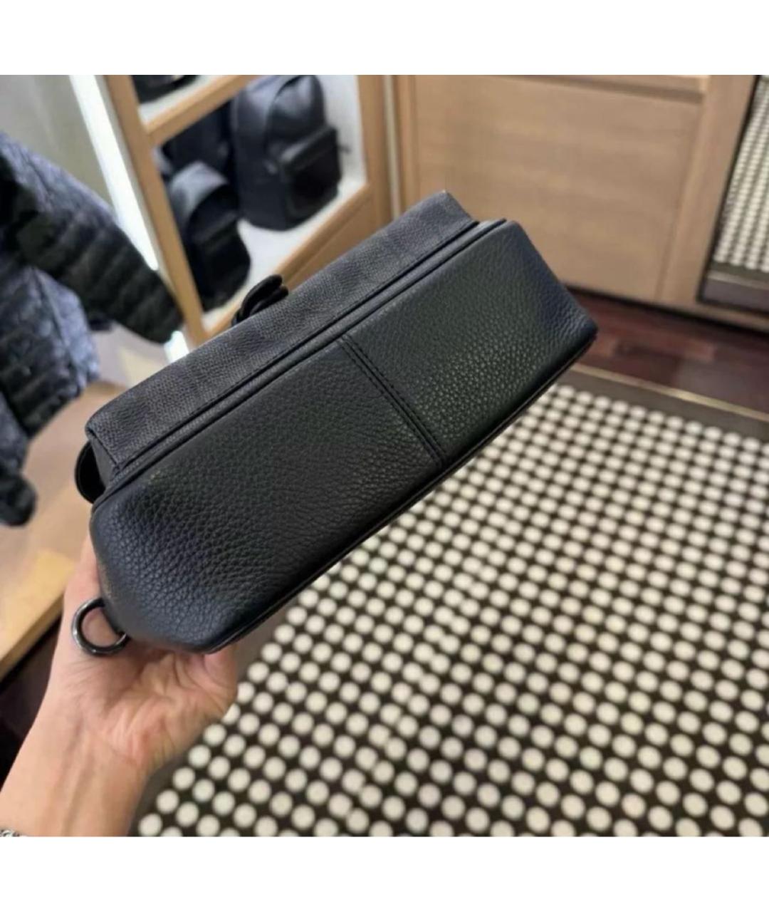 COACH Черная кожаная сумка на плечо, фото 6