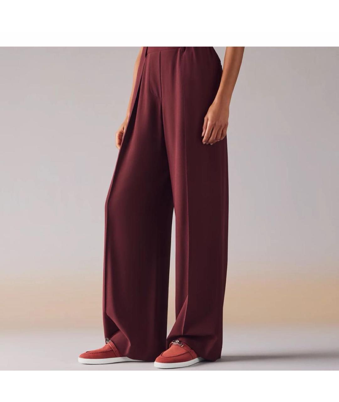 HERMES Бордовые замшевые мокасины, фото 5