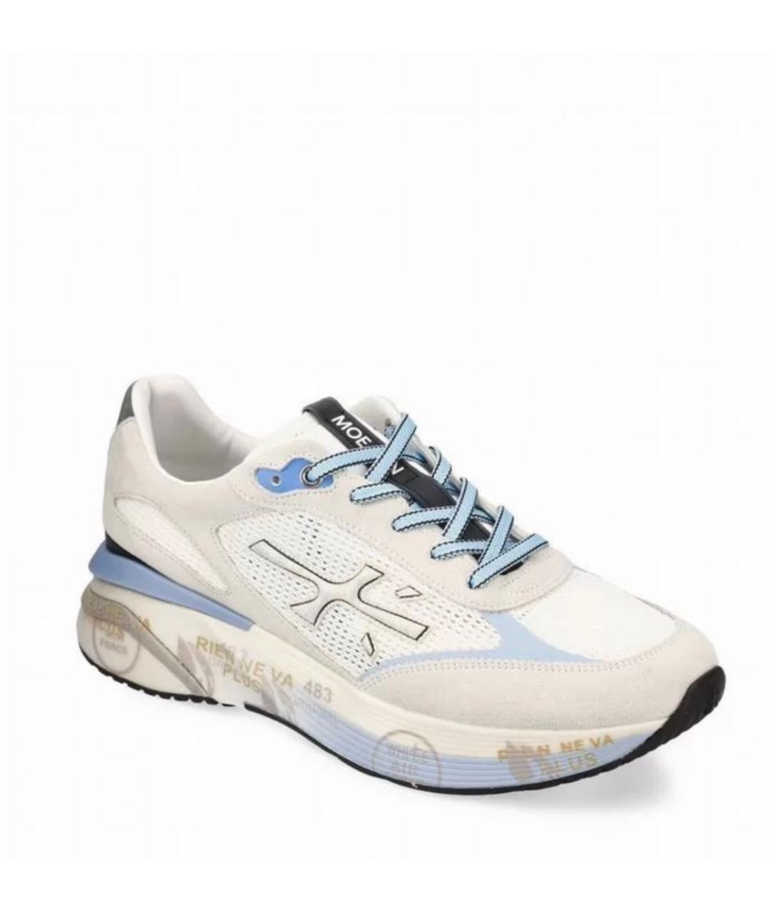 PREMIATA Голубые кожаные низкие кроссовки / кеды, фото 3