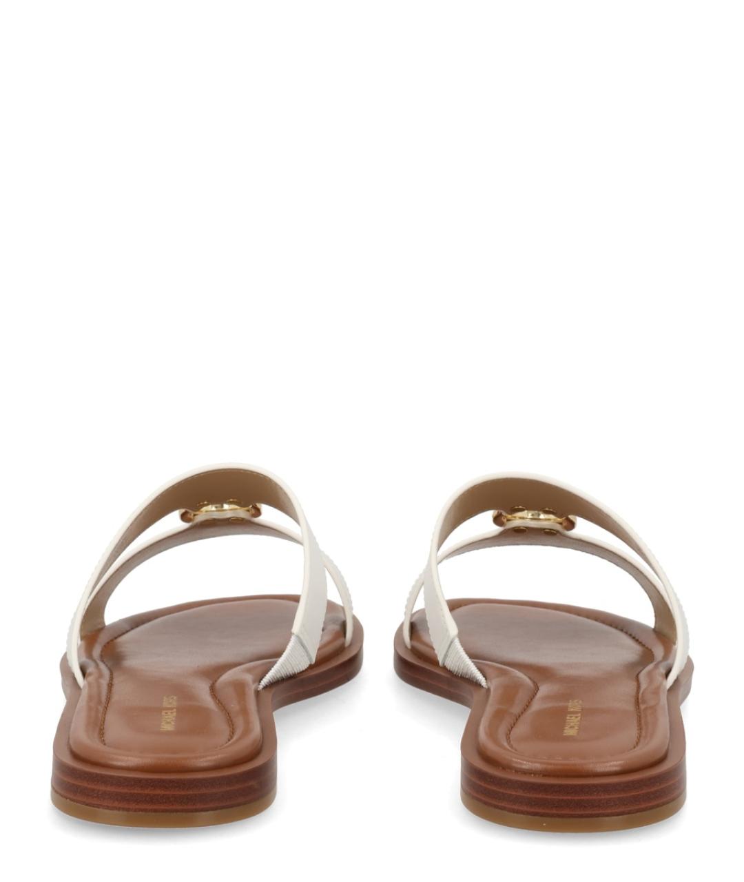 MICHAEL KORS Белые кожаные шлепанцы, фото 4