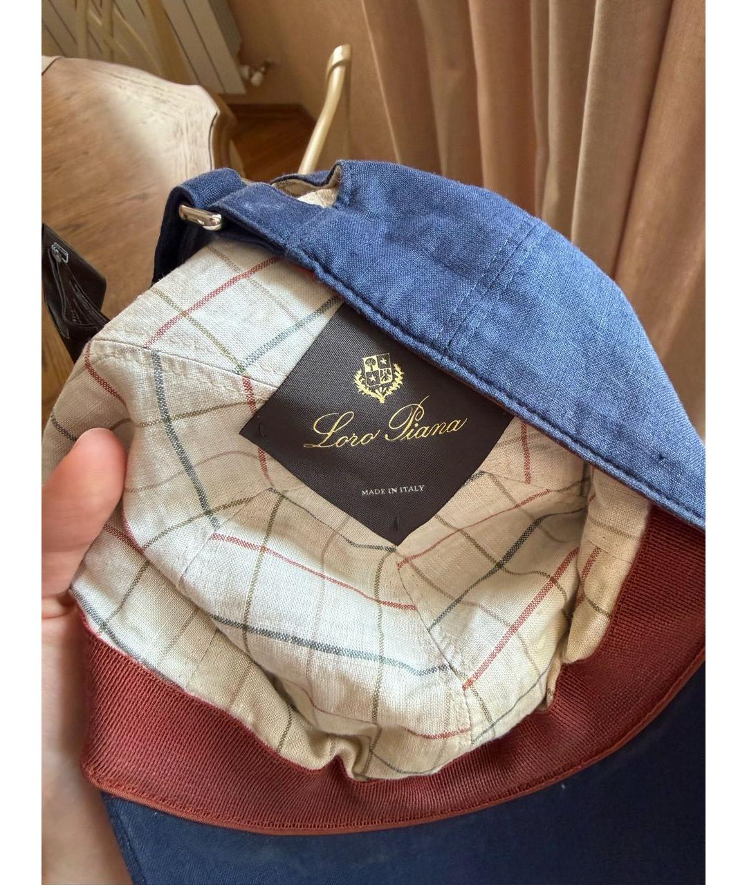 LORO PIANA Синяя хлопковая кепка/бейсболка, фото 5