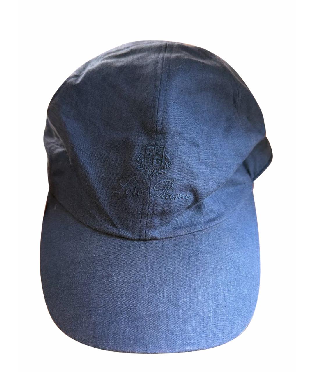 LORO PIANA Синяя хлопковая кепка/бейсболка, фото 1