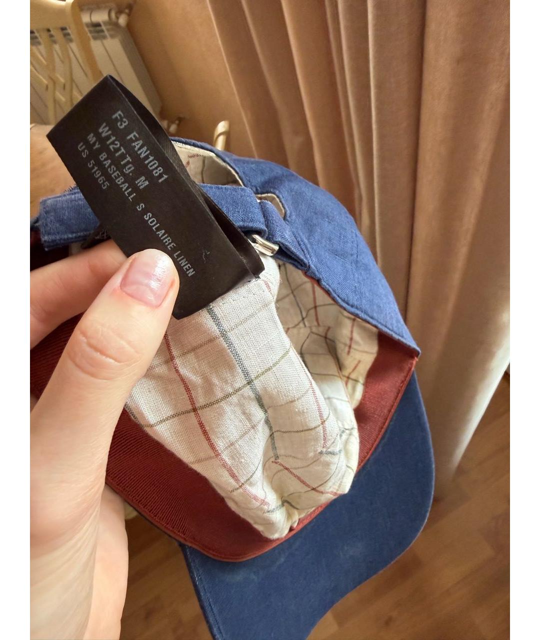 LORO PIANA Синяя хлопковая кепка/бейсболка, фото 4