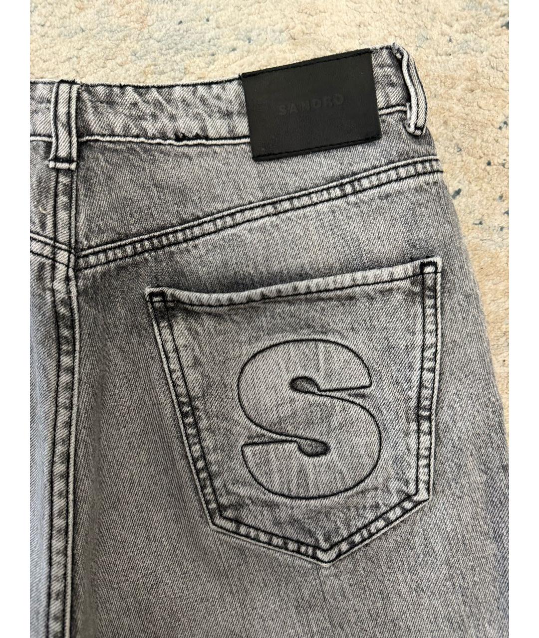 SANDRO Серые хлопковые прямые джинсы, фото 4