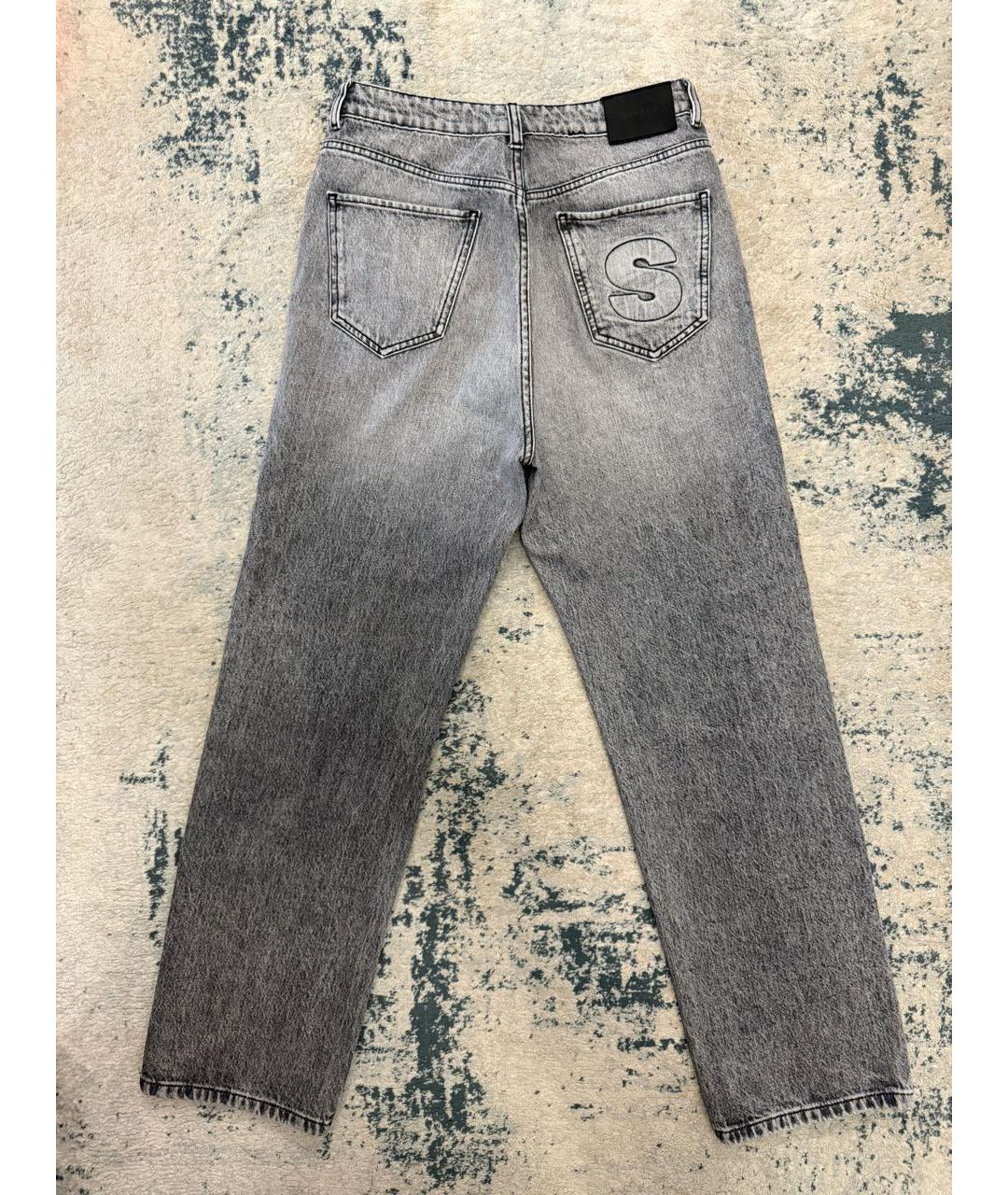 SANDRO Серые хлопковые прямые джинсы, фото 2