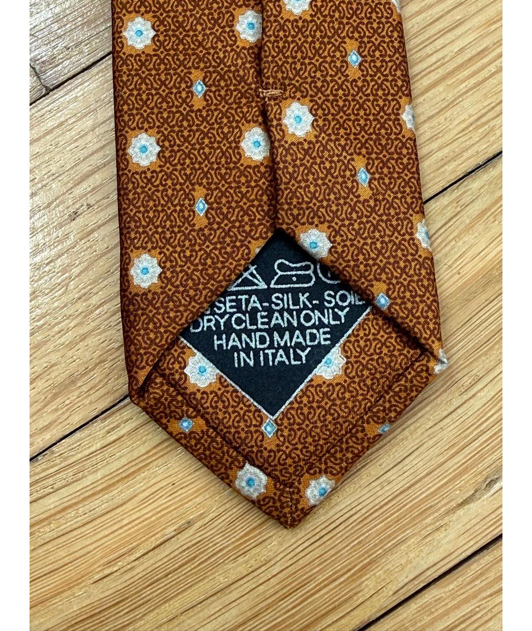 BRIONI Коричневый шелковый галстук, фото 6
