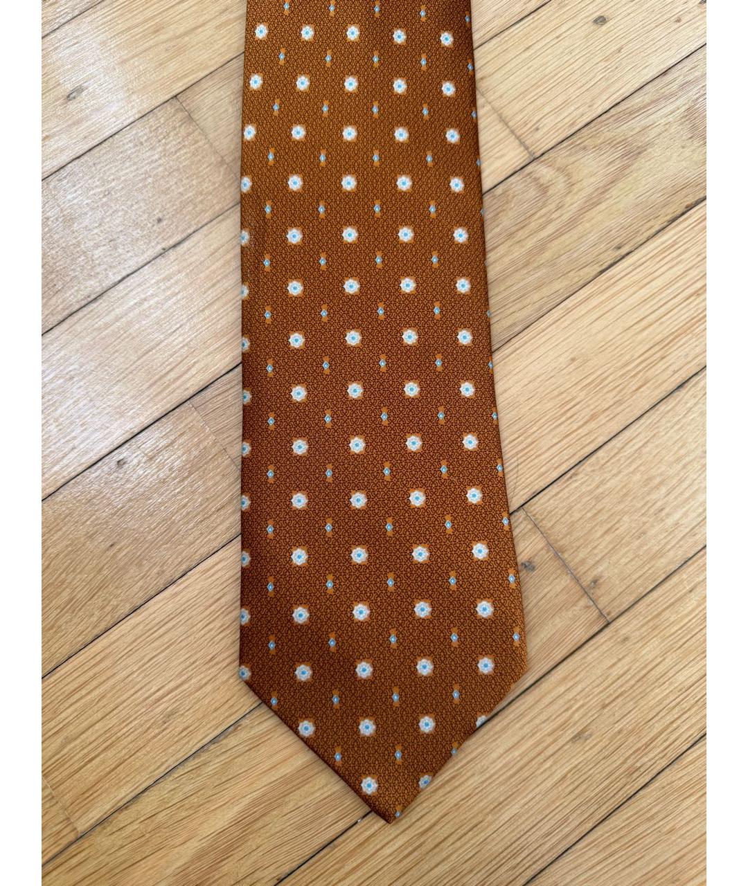 BRIONI Коричневый шелковый галстук, фото 2