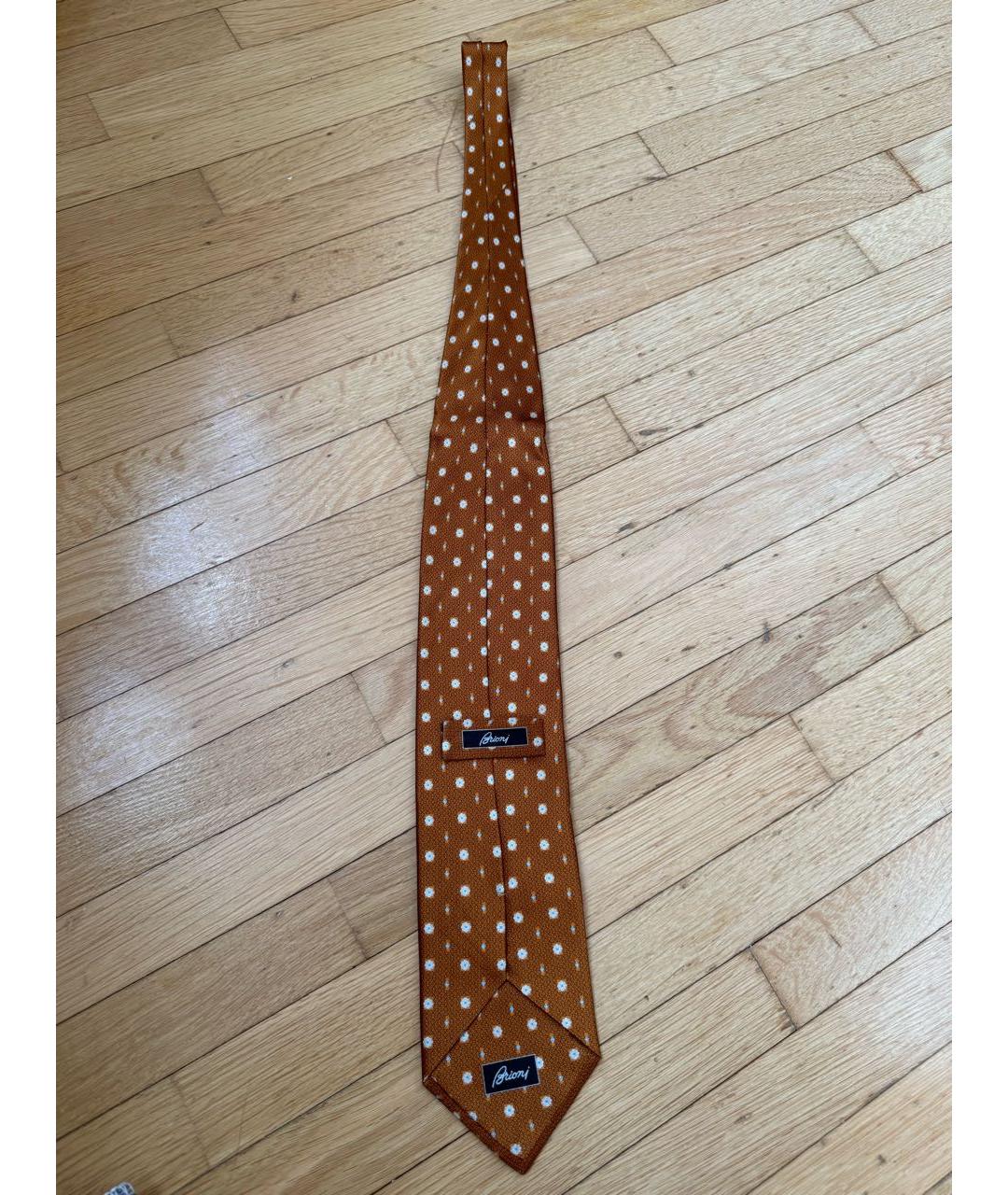 BRIONI Коричневый шелковый галстук, фото 3
