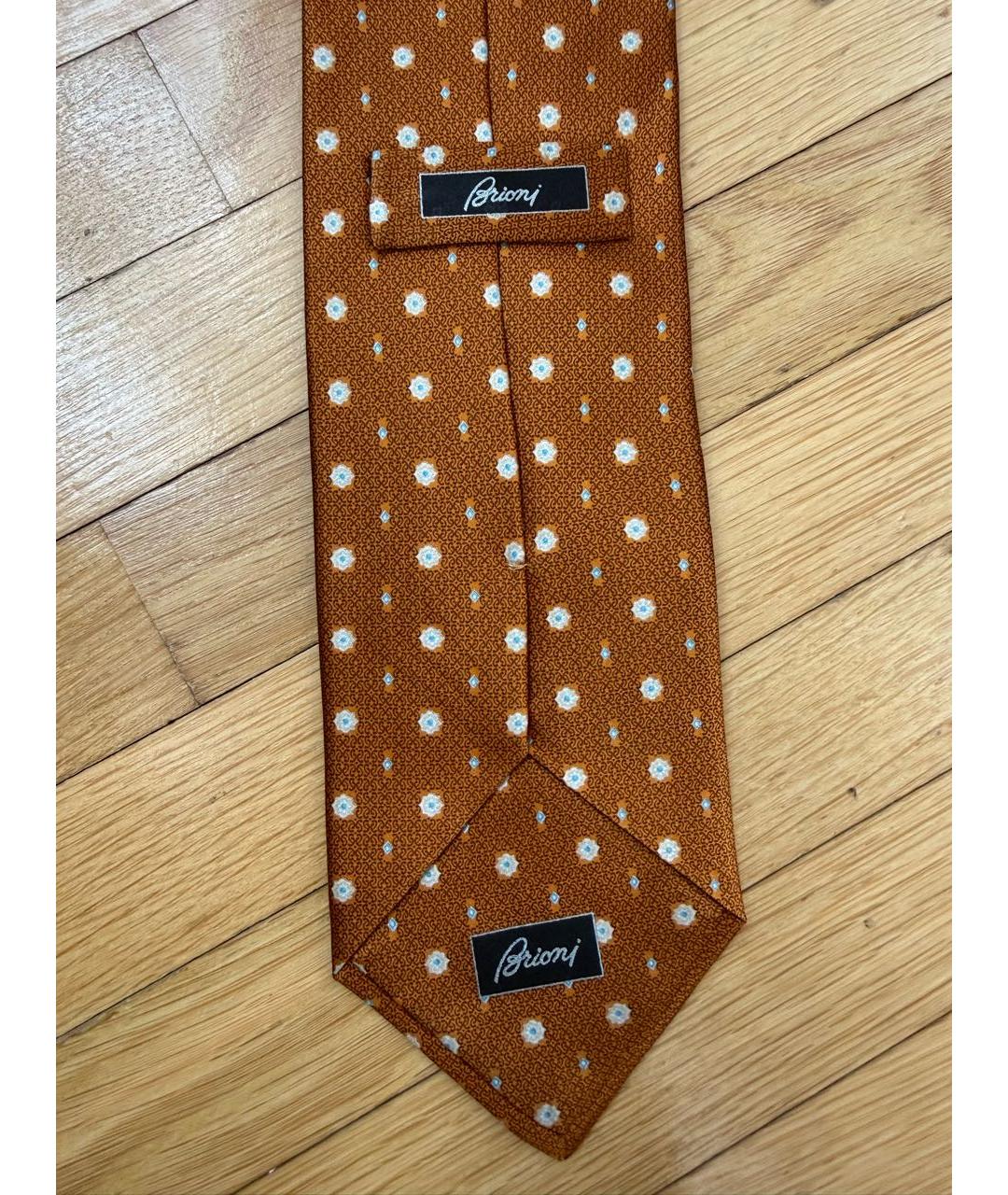 BRIONI Коричневый шелковый галстук, фото 4