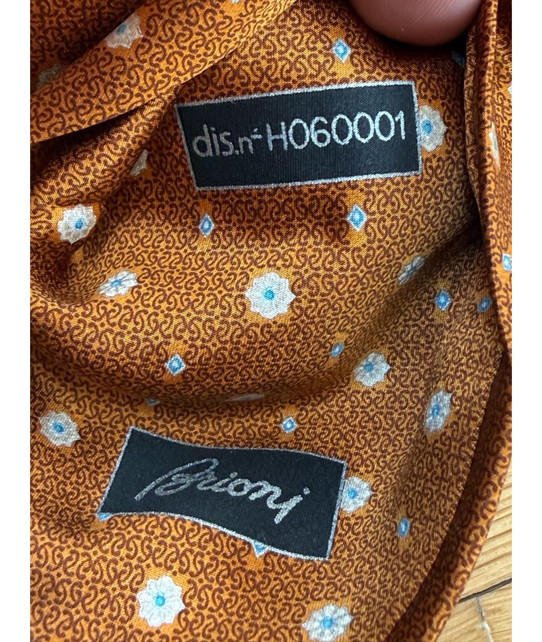 BRIONI Коричневый шелковый галстук, фото 5