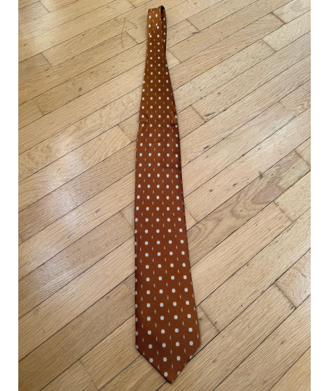 BRIONI Коричневый шелковый галстук, фото 7