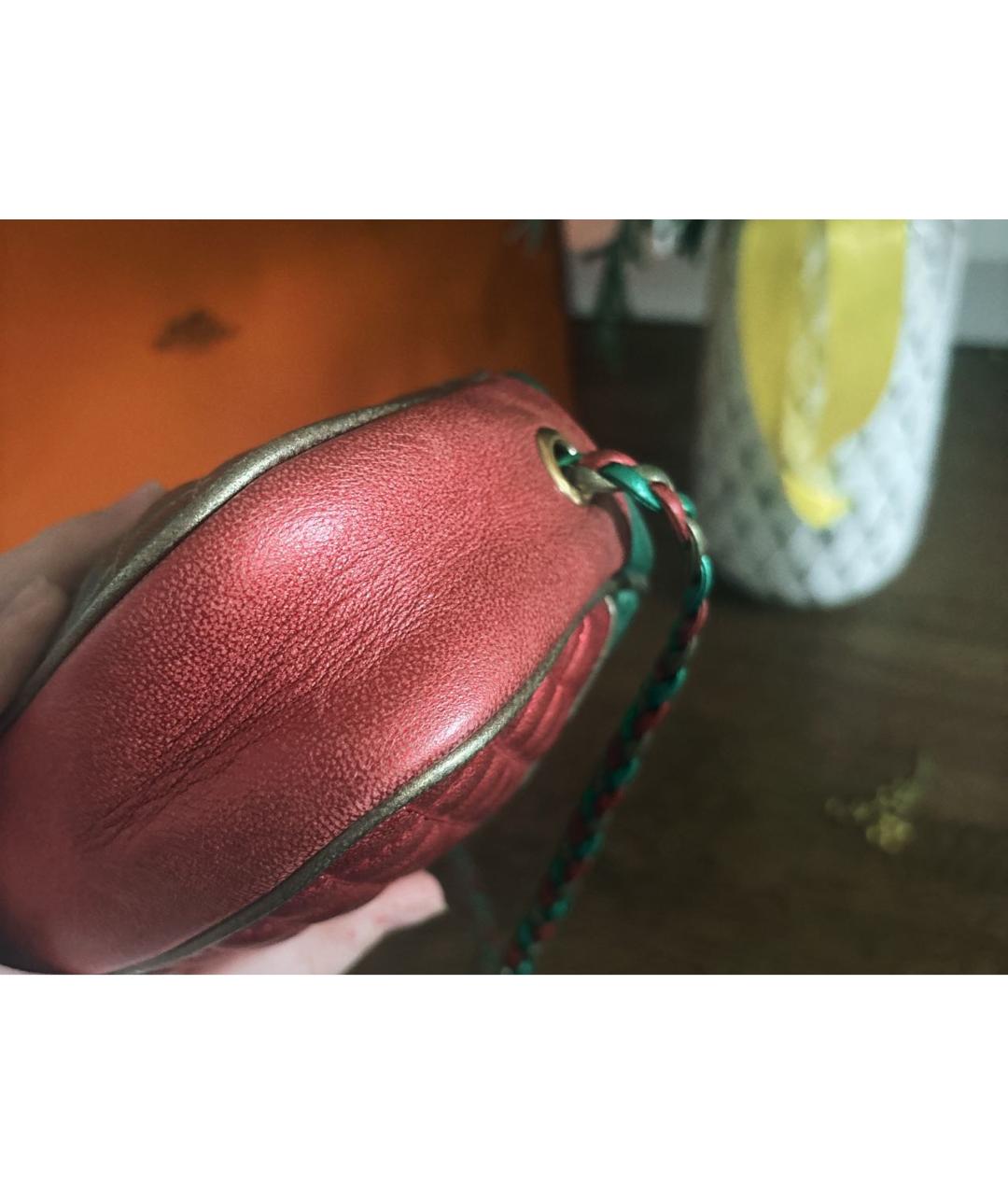 GUCCI Красная кожаная сумка через плечо, фото 6