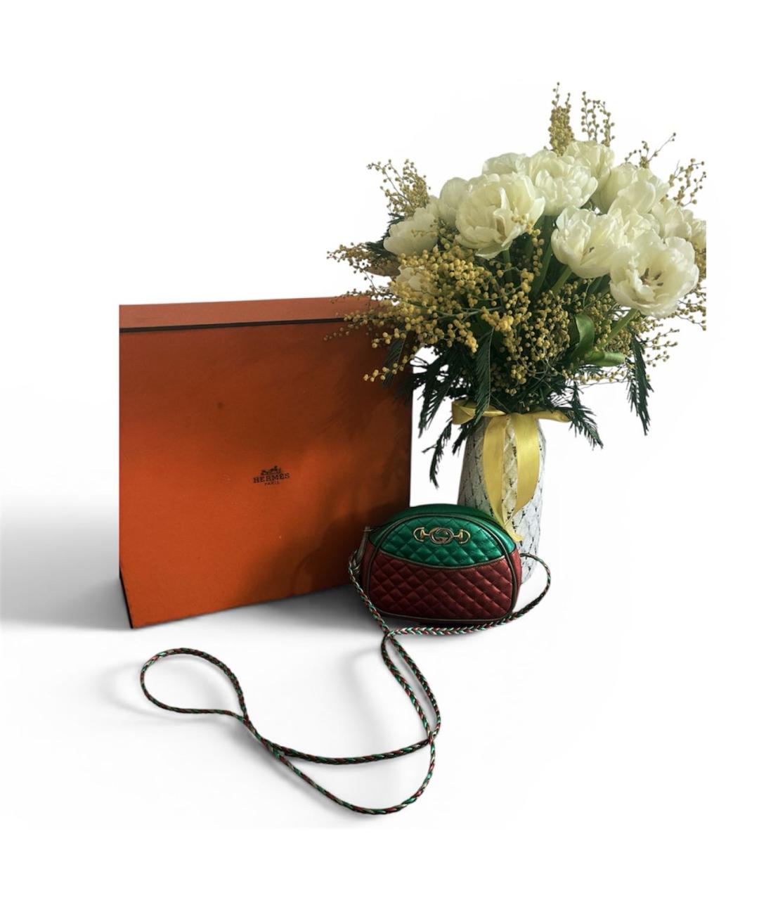 GUCCI Красная кожаная сумка через плечо, фото 9