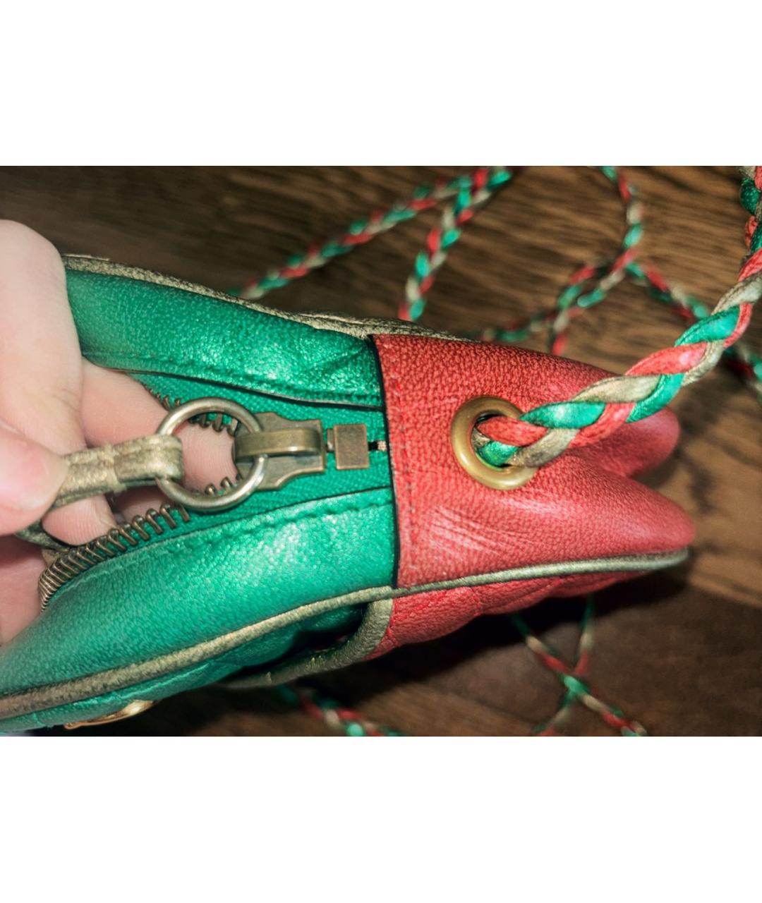 GUCCI Красная кожаная сумка через плечо, фото 8