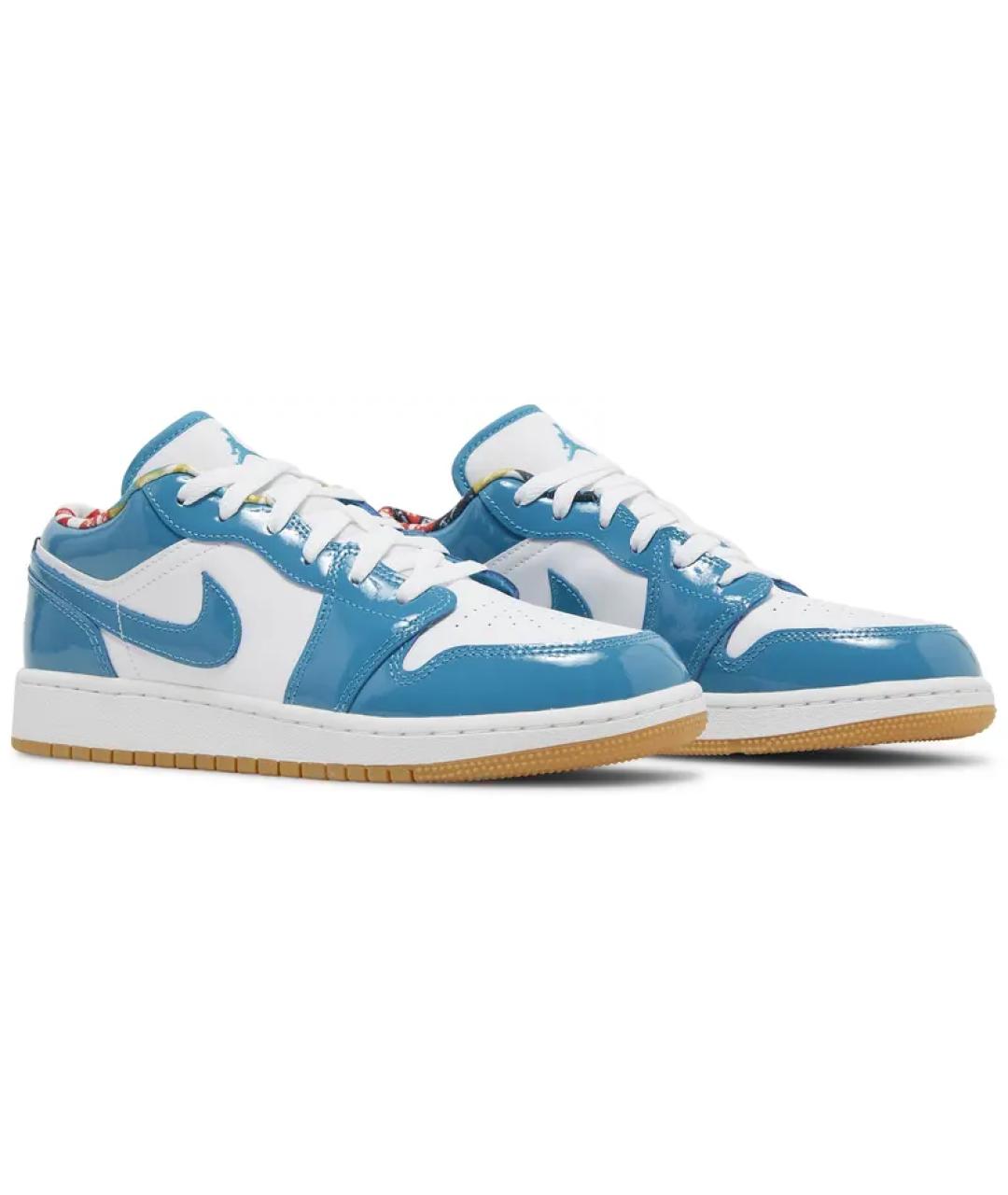 JORDAN Голубые кеды из лакированной кожи, фото 5