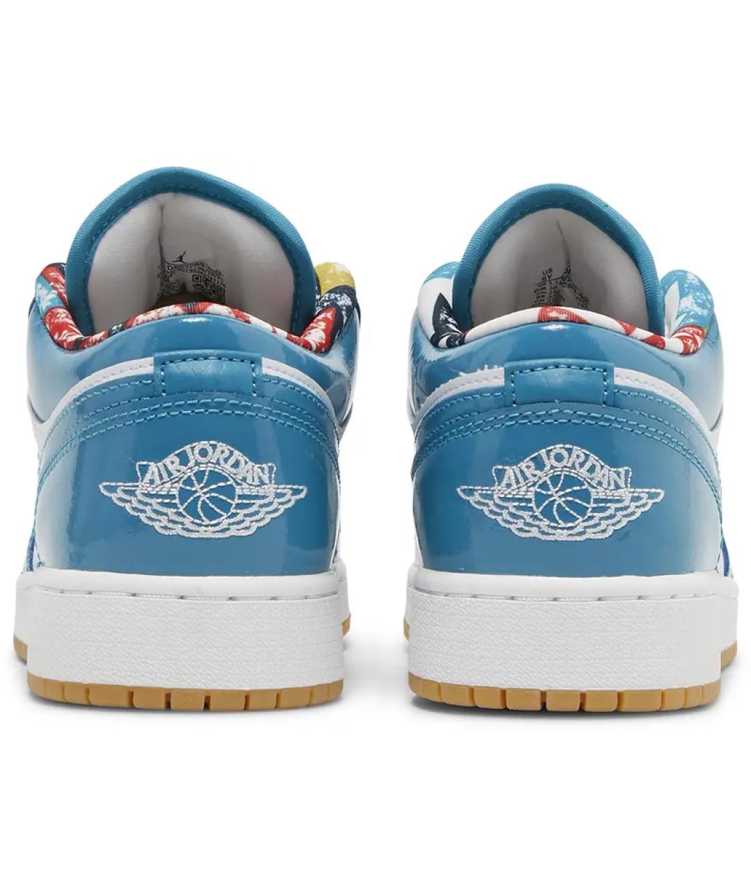 JORDAN Голубые кеды из лакированной кожи, фото 4