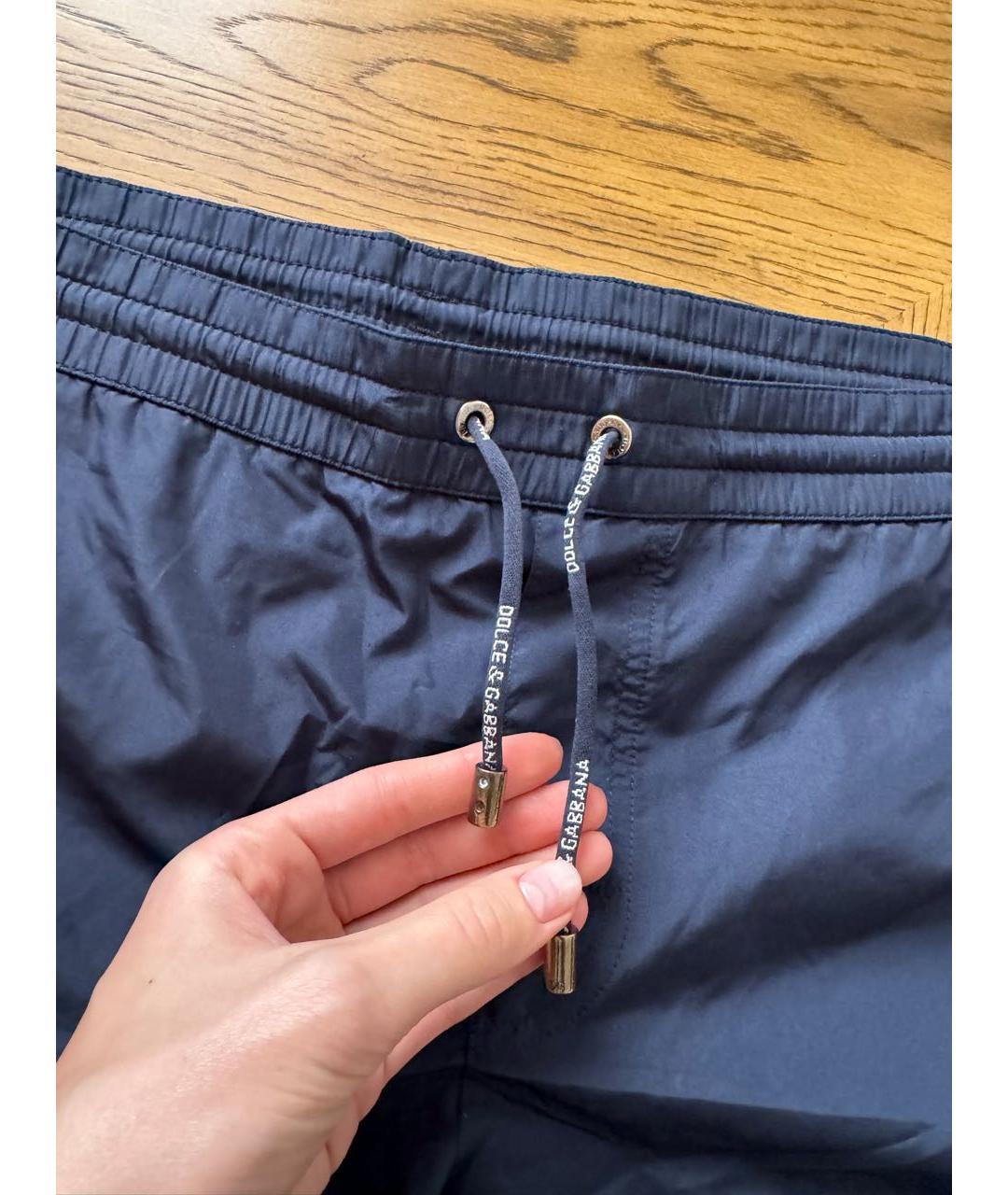 DOLCE&GABBANA Темно-синие полиэстеровые плавки, фото 3