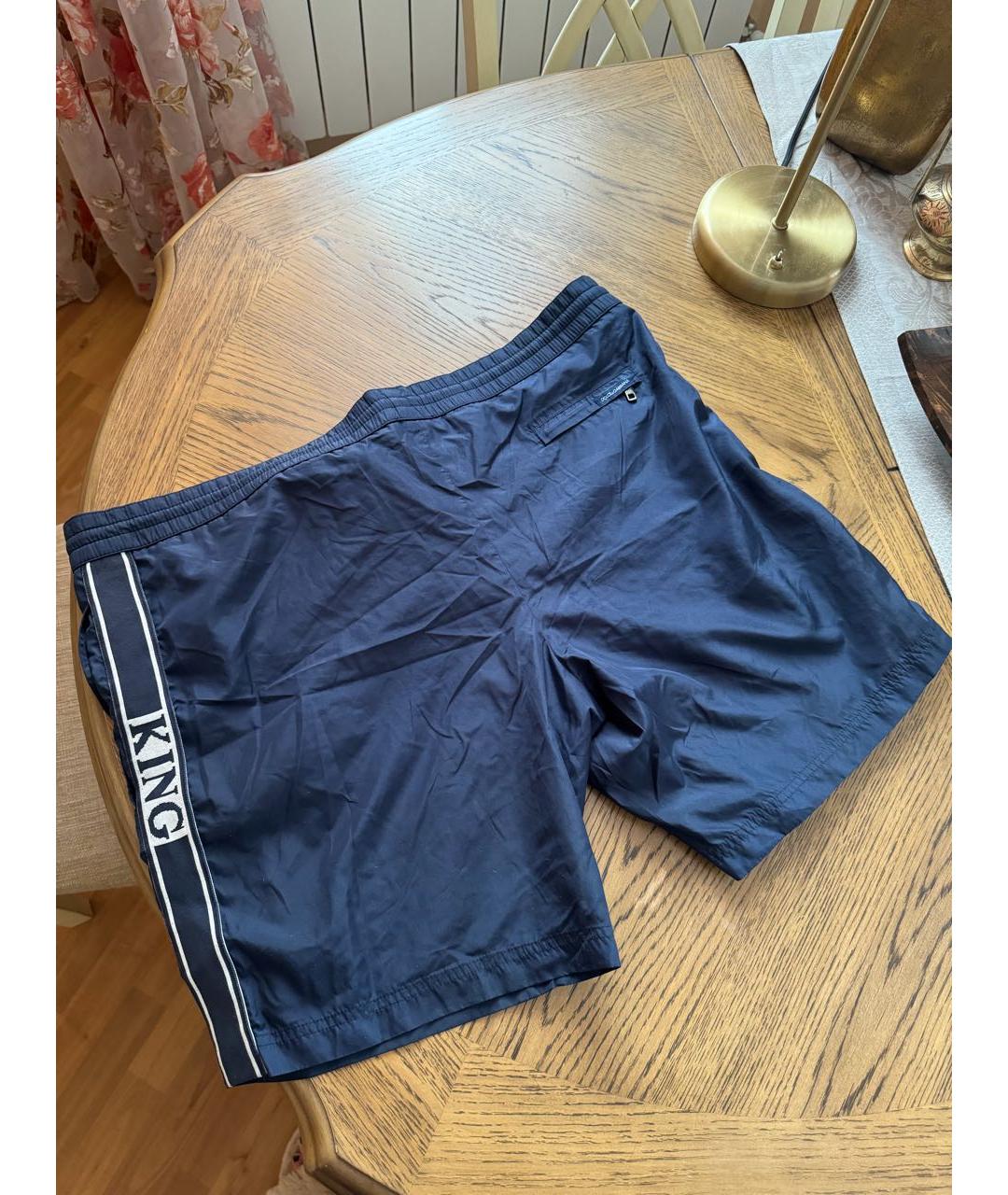 DOLCE&GABBANA Темно-синие полиэстеровые плавки, фото 2