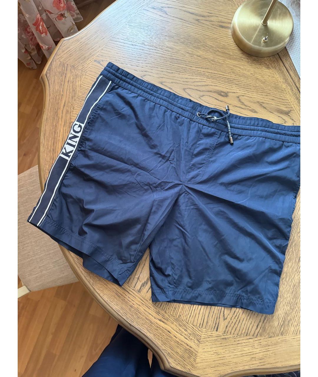 DOLCE&GABBANA Темно-синие полиэстеровые плавки, фото 4