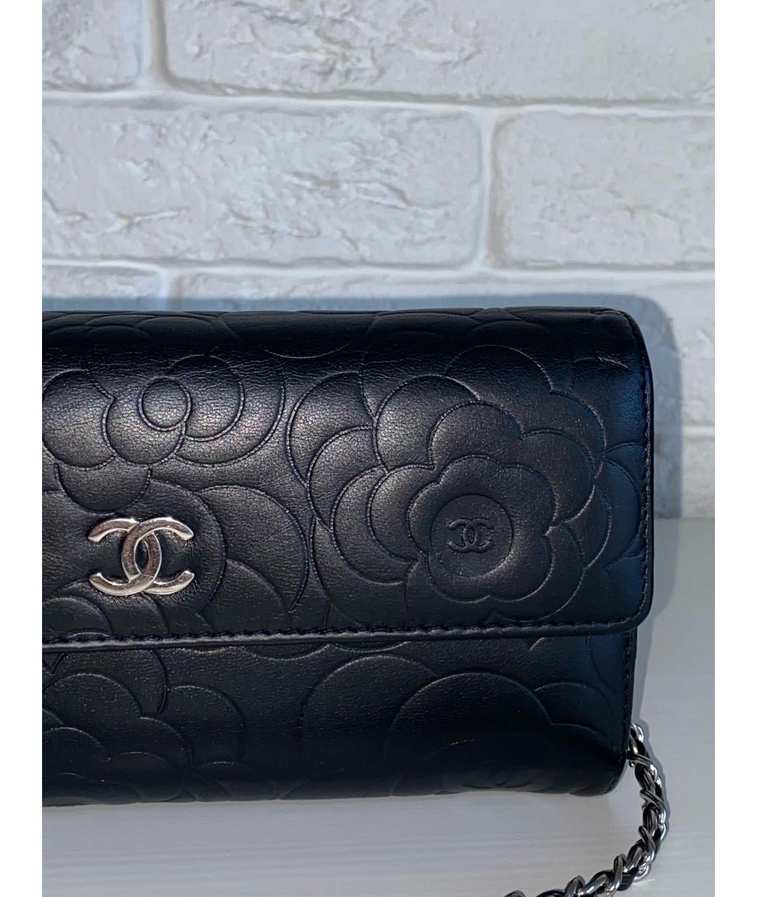 CHANEL Черный кожаный кошелек, фото 2